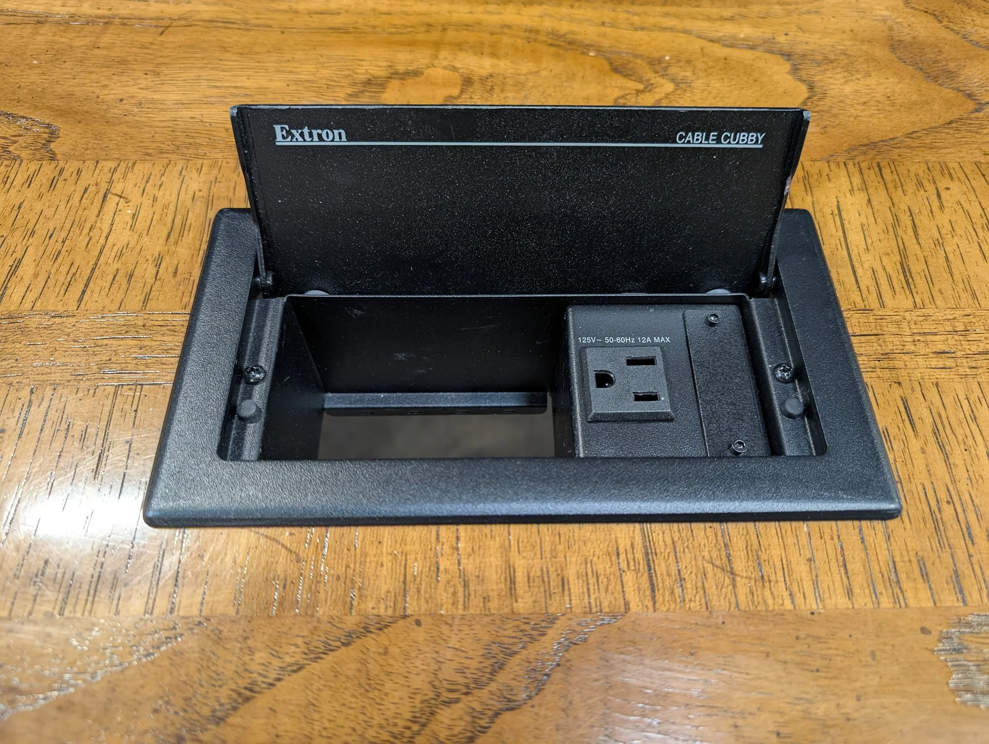 Hardwood Oval Conference Table with Integrated Extron Power Module - Image 3