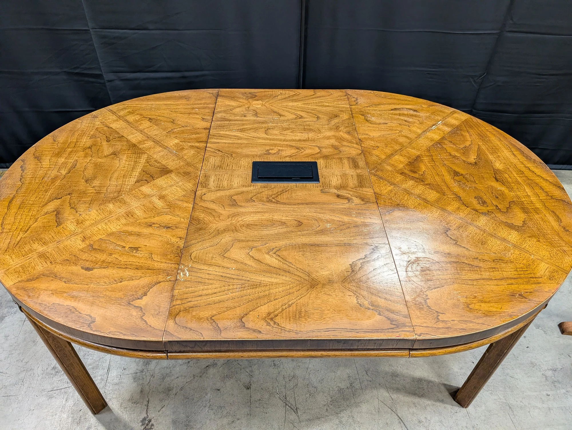 Hardwood Oval Conference Table with Integrated Extron Power Module - Image 4
