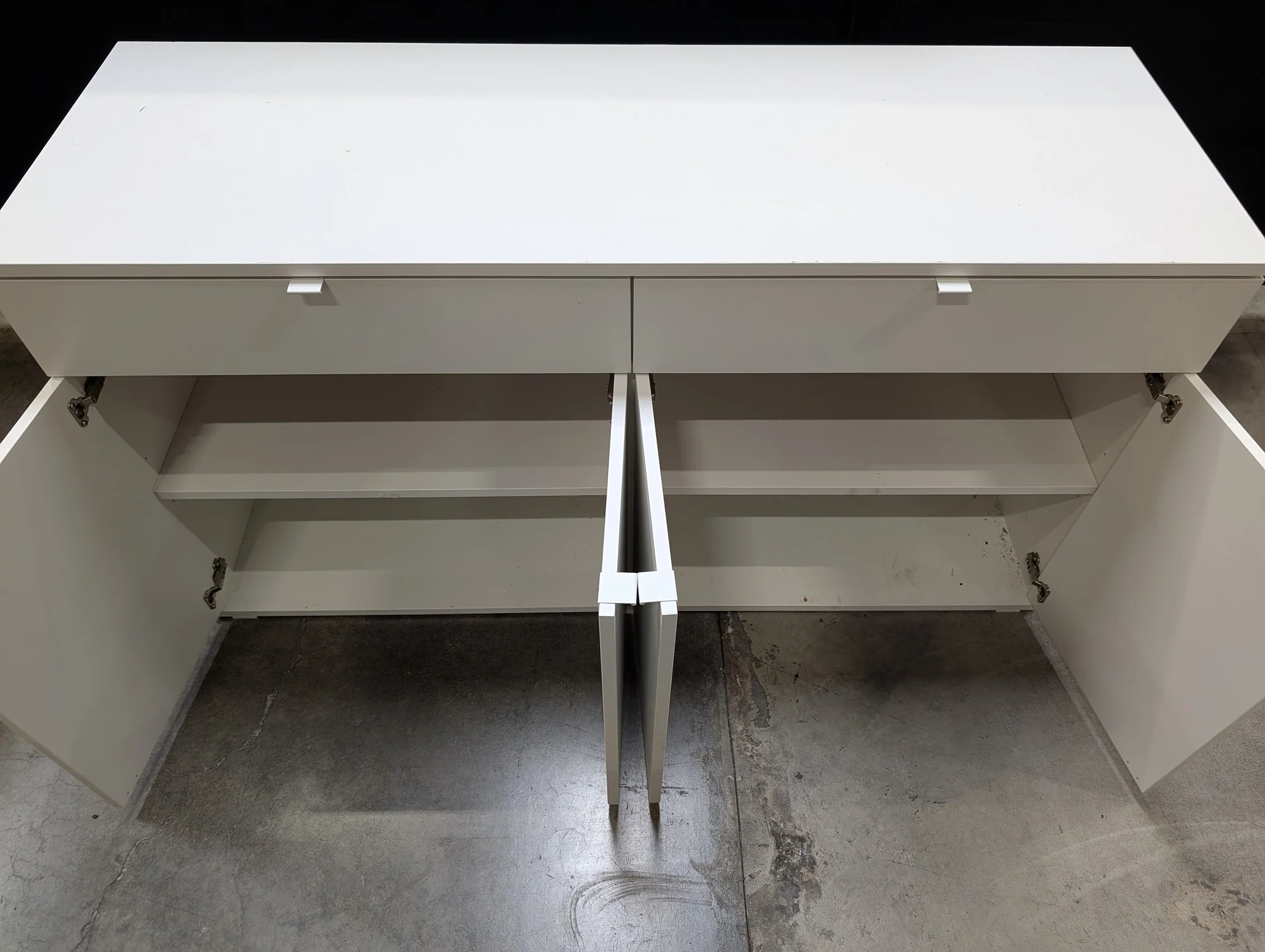 Modern White Storage Cabinet with Drawers and Doors - Image 2
