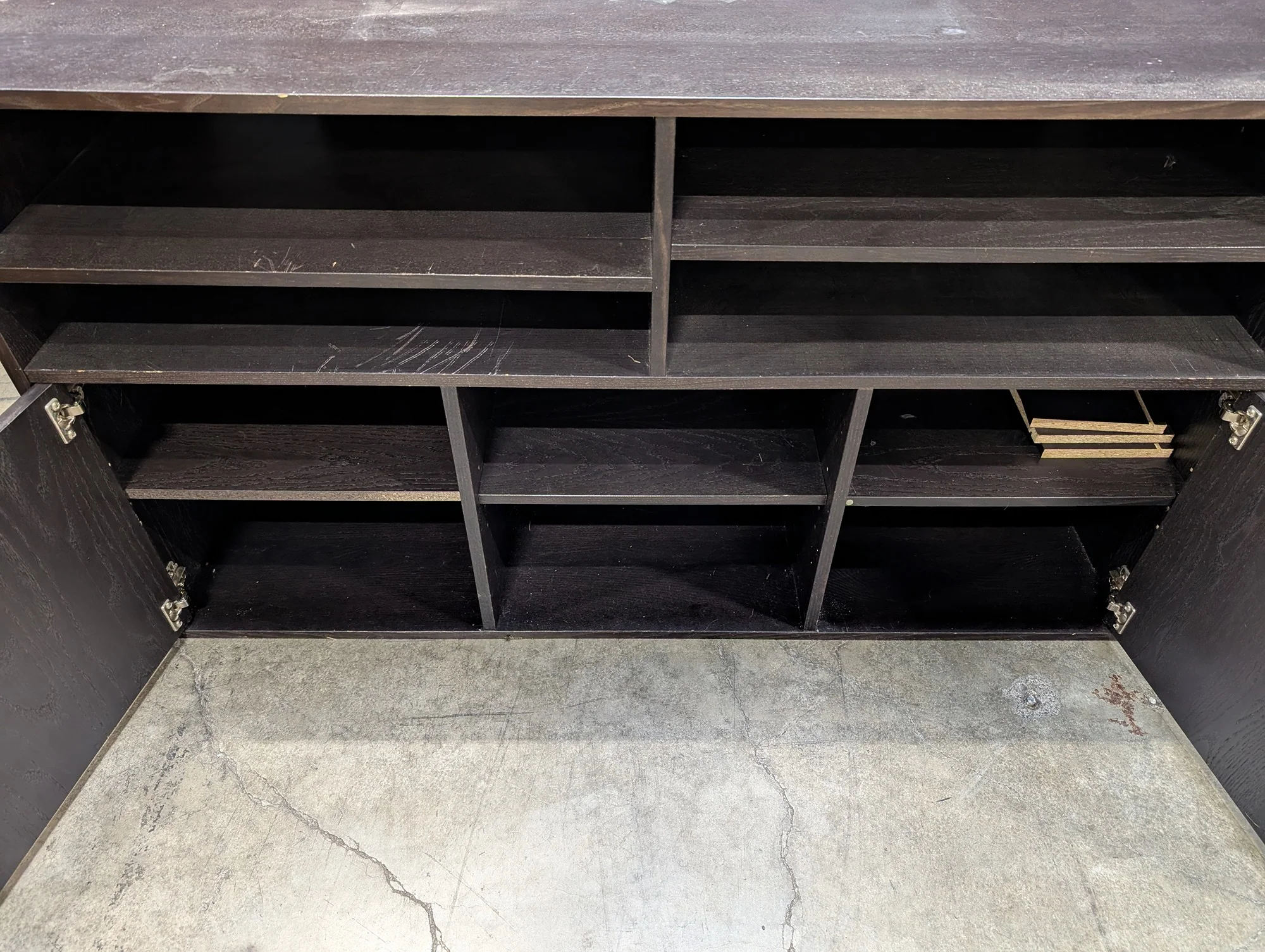 Dark Brown Media Console with Storage Cabinets - Image 3