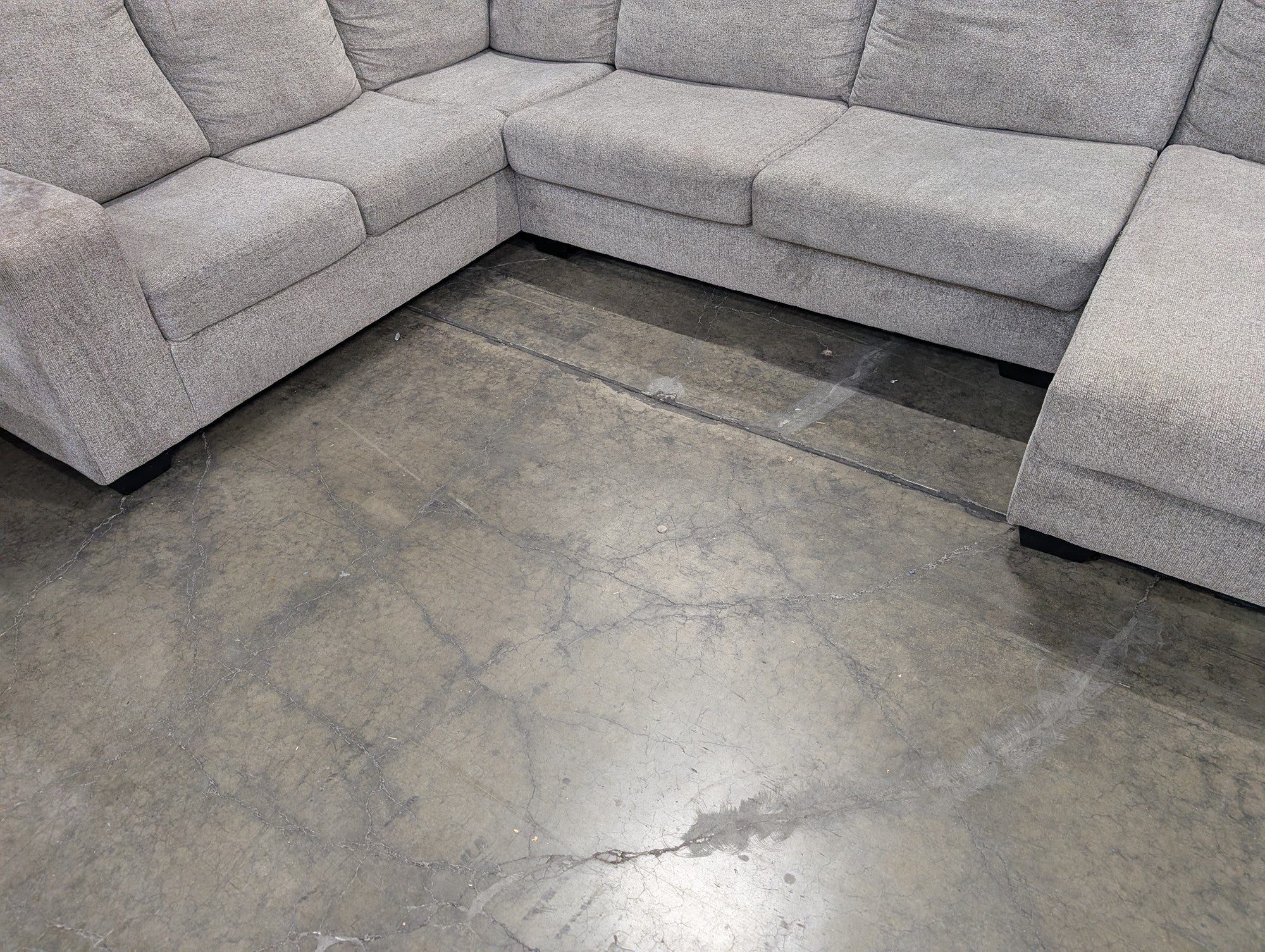 Neutral Fabric Sectional Sofa with Chaise Lounge - Image 3