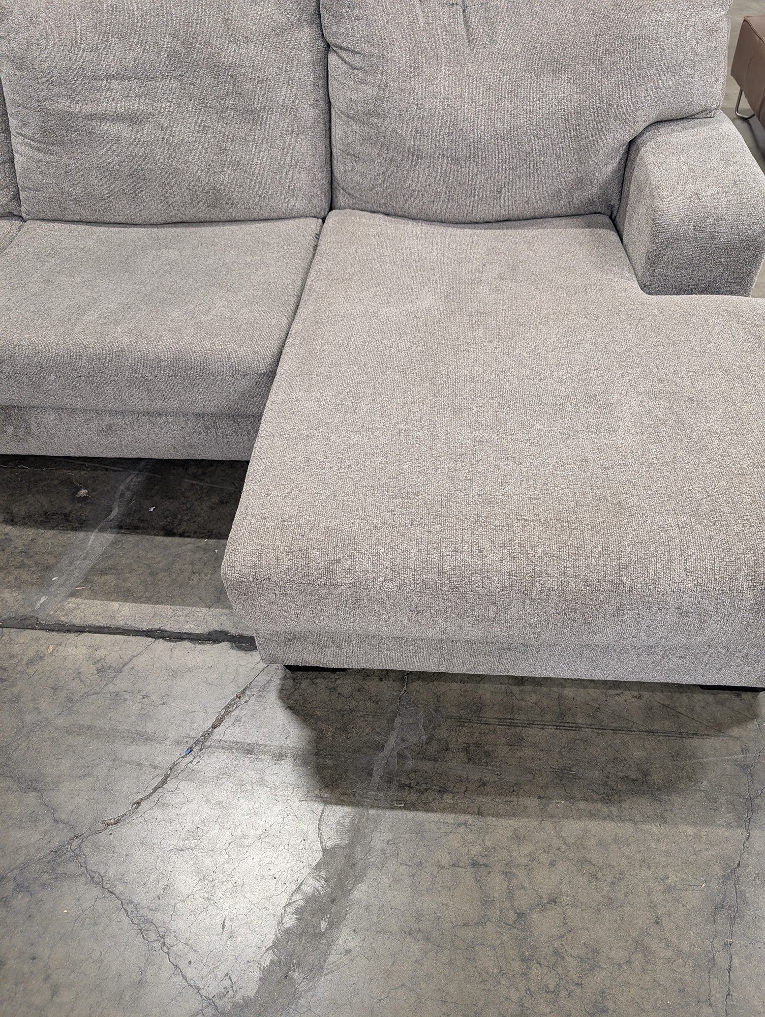Neutral Fabric Sectional Sofa with Chaise Lounge - Image 4