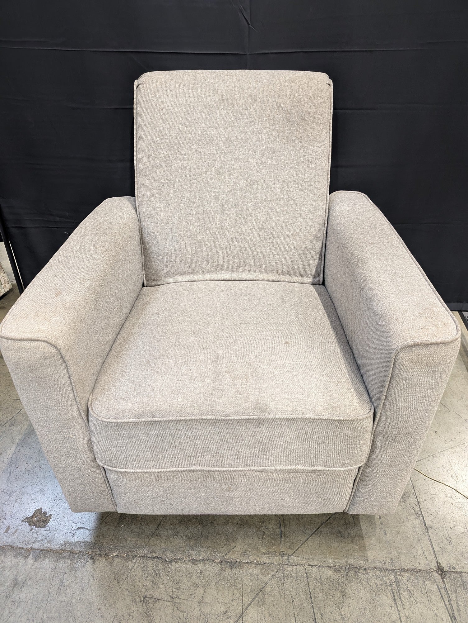 Contemporary Light Grey Fabric  Armchair - no power cord