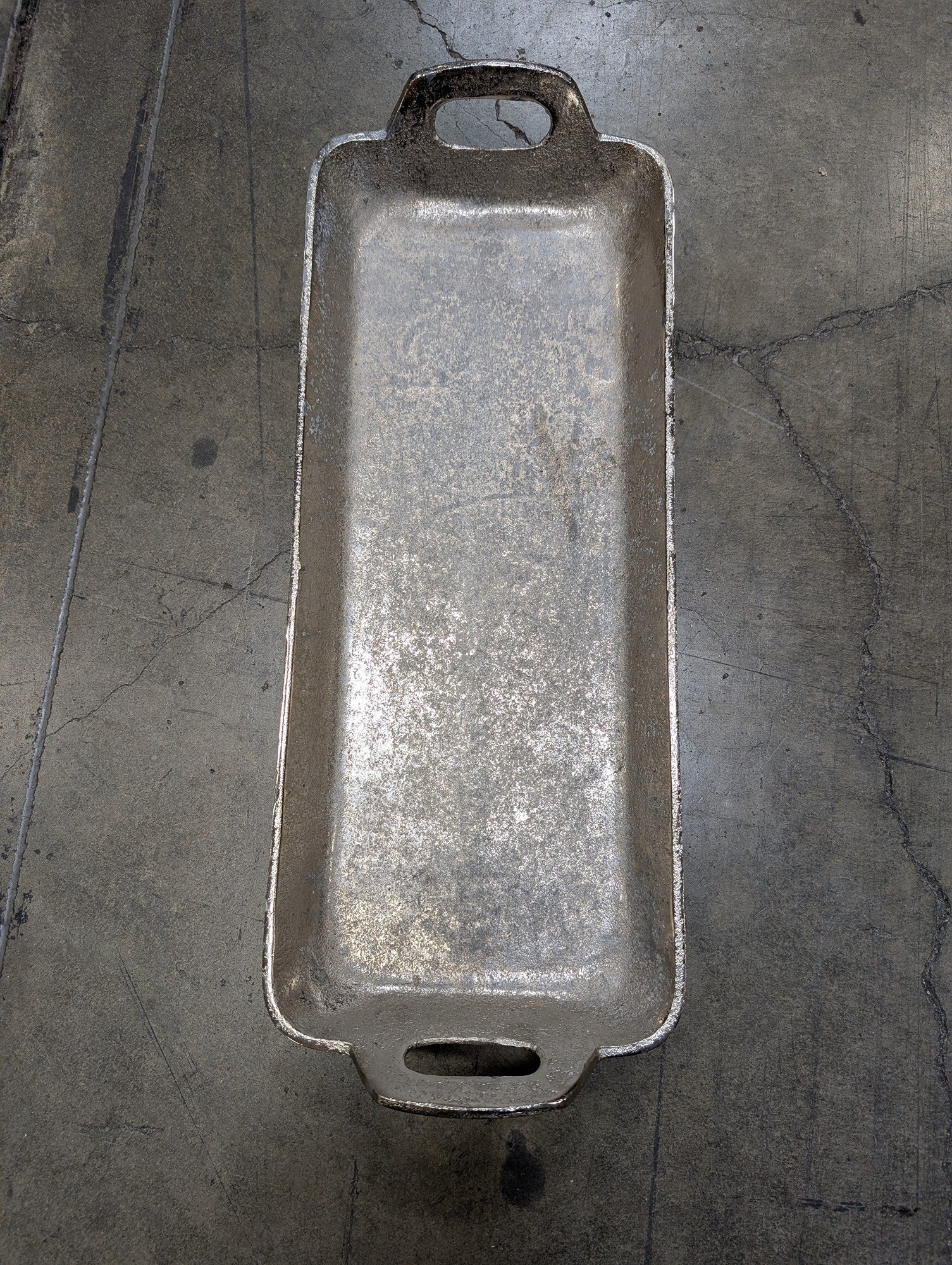 Handcrafted Indian Metal Rectangular Serving Platter with Handles