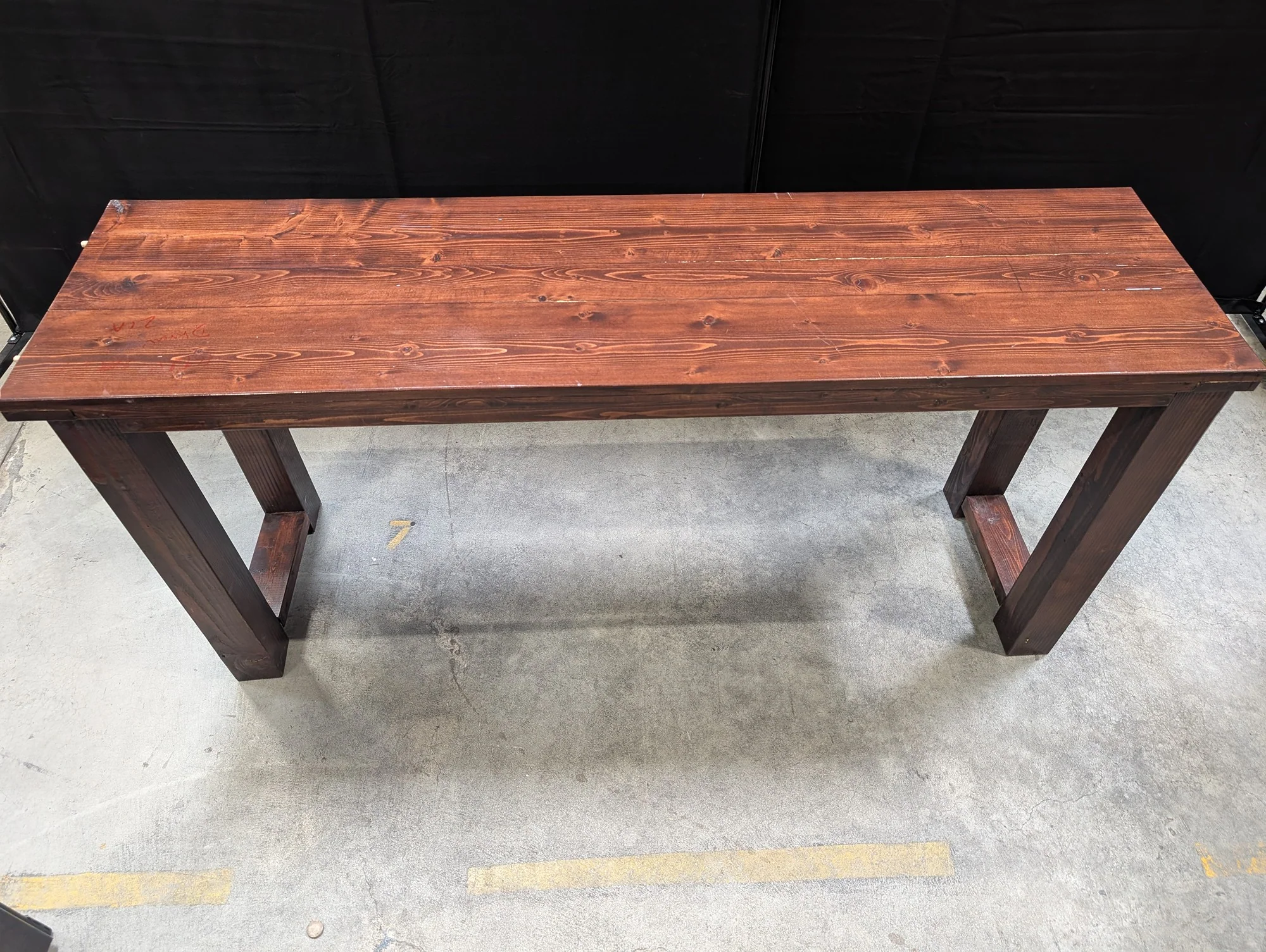 Rustic Stained Hardwood Console Table 66" - Image 2