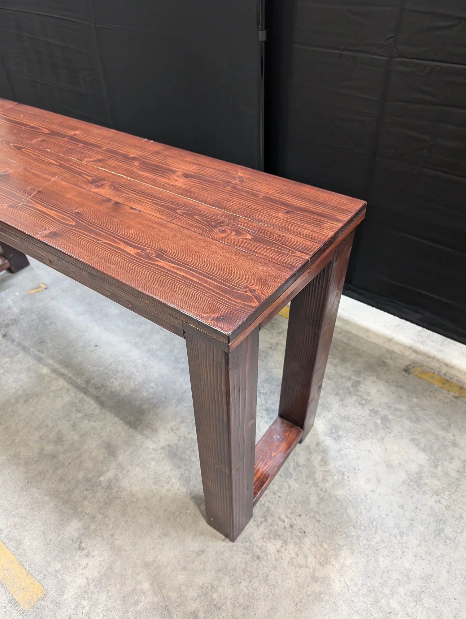Rustic Stained Hardwood Console Table 66" - Image 3