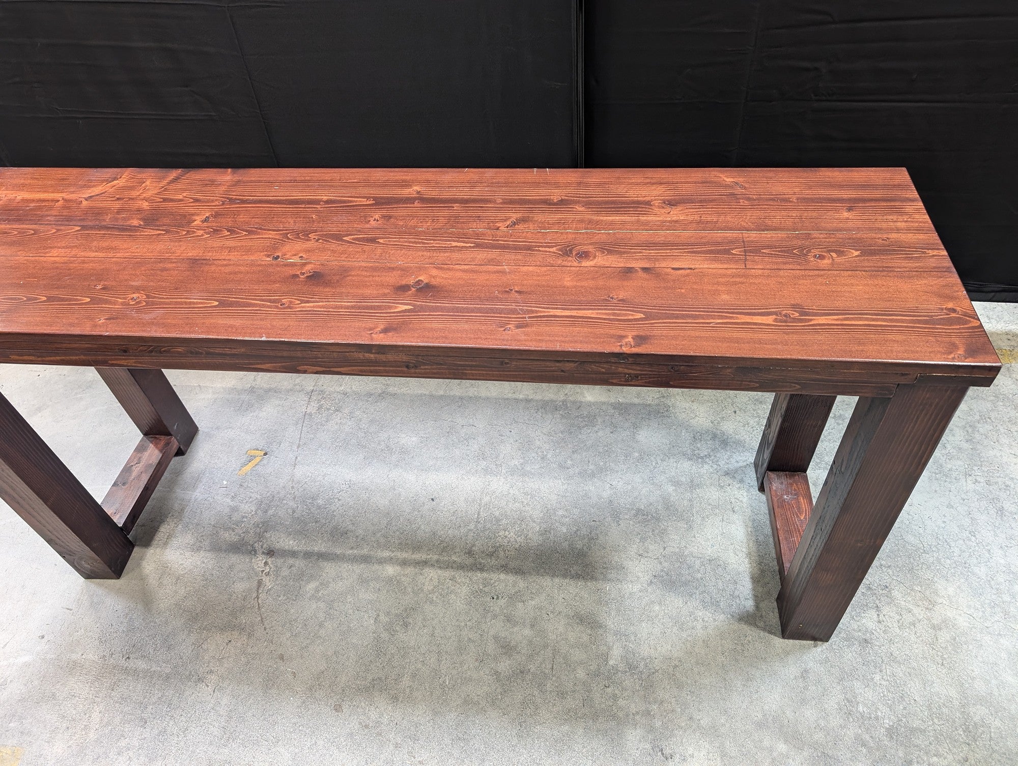Rustic Stained Hardwood Console Table 66" - Image 5