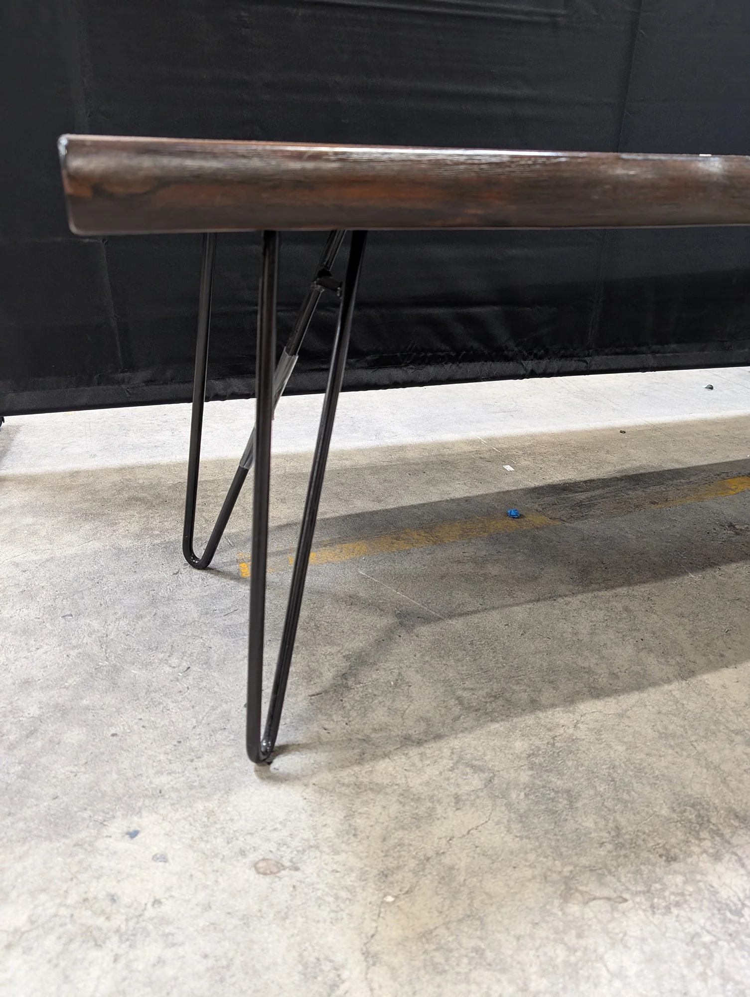 Live Edge Wood Slab Bench with Hairpin Legs - Image 2