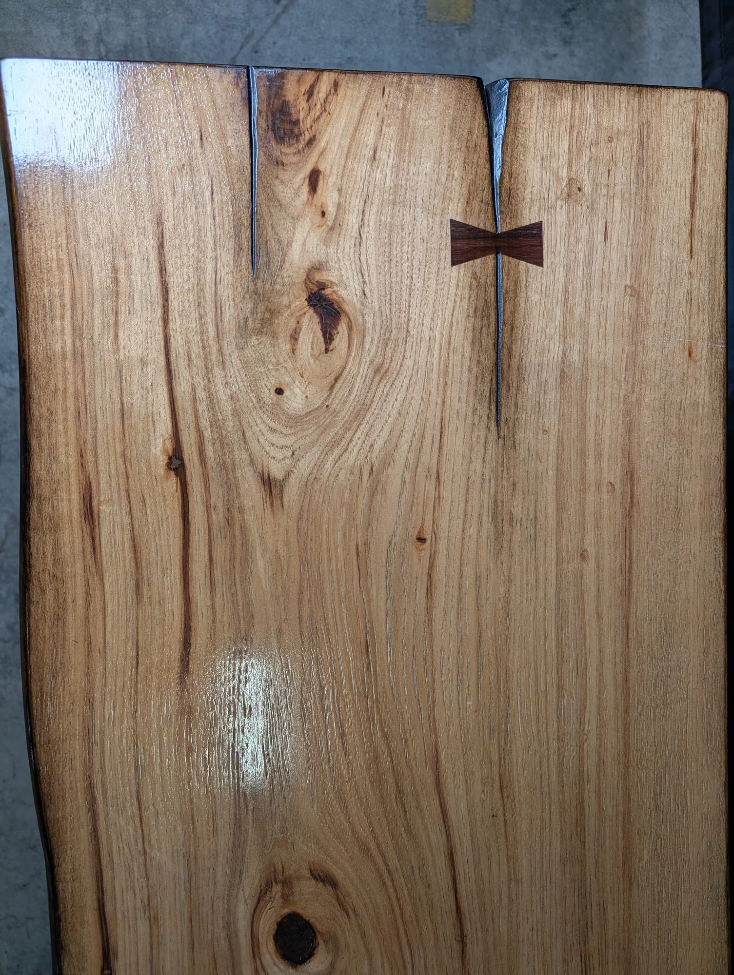 Live Edge Wood Slab Bench with Hairpin Legs - Image 4