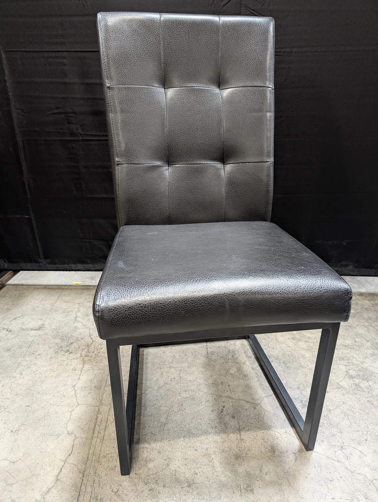 Contemporary Tufted Upholstered Dining Chair with Sled Base - Image 2