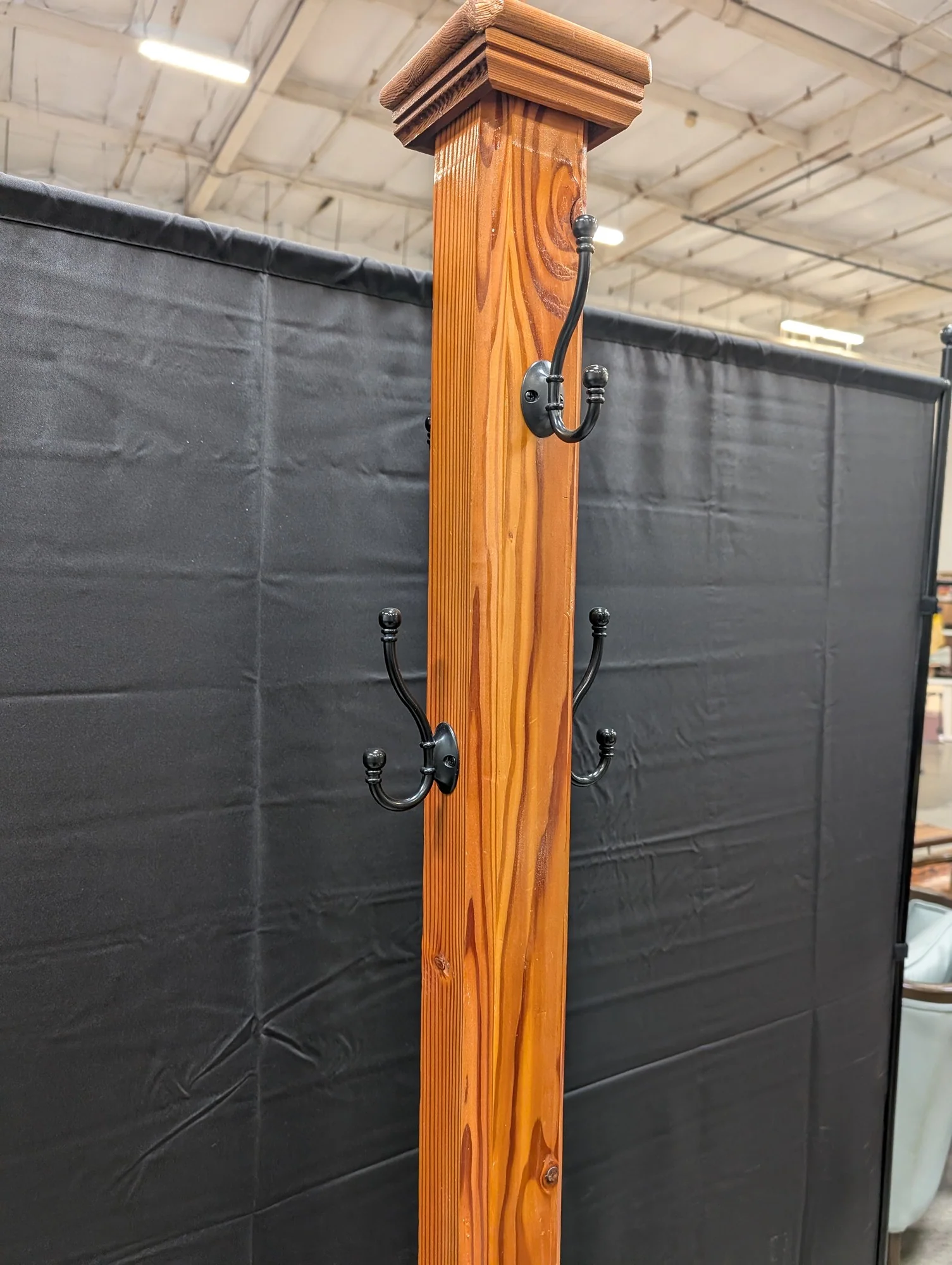 Rustic Wood Freestanding Coat Rack Hall Tree - Image 2