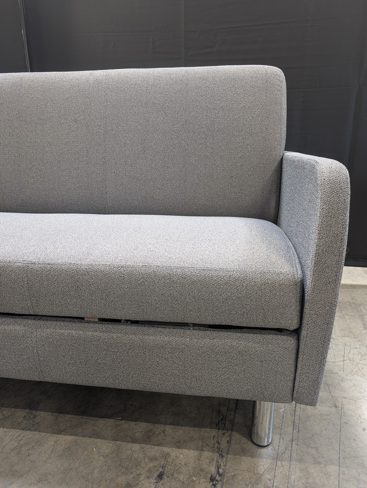 Contemporary Gray Fabric Sofa with Metal Legs - Image 2