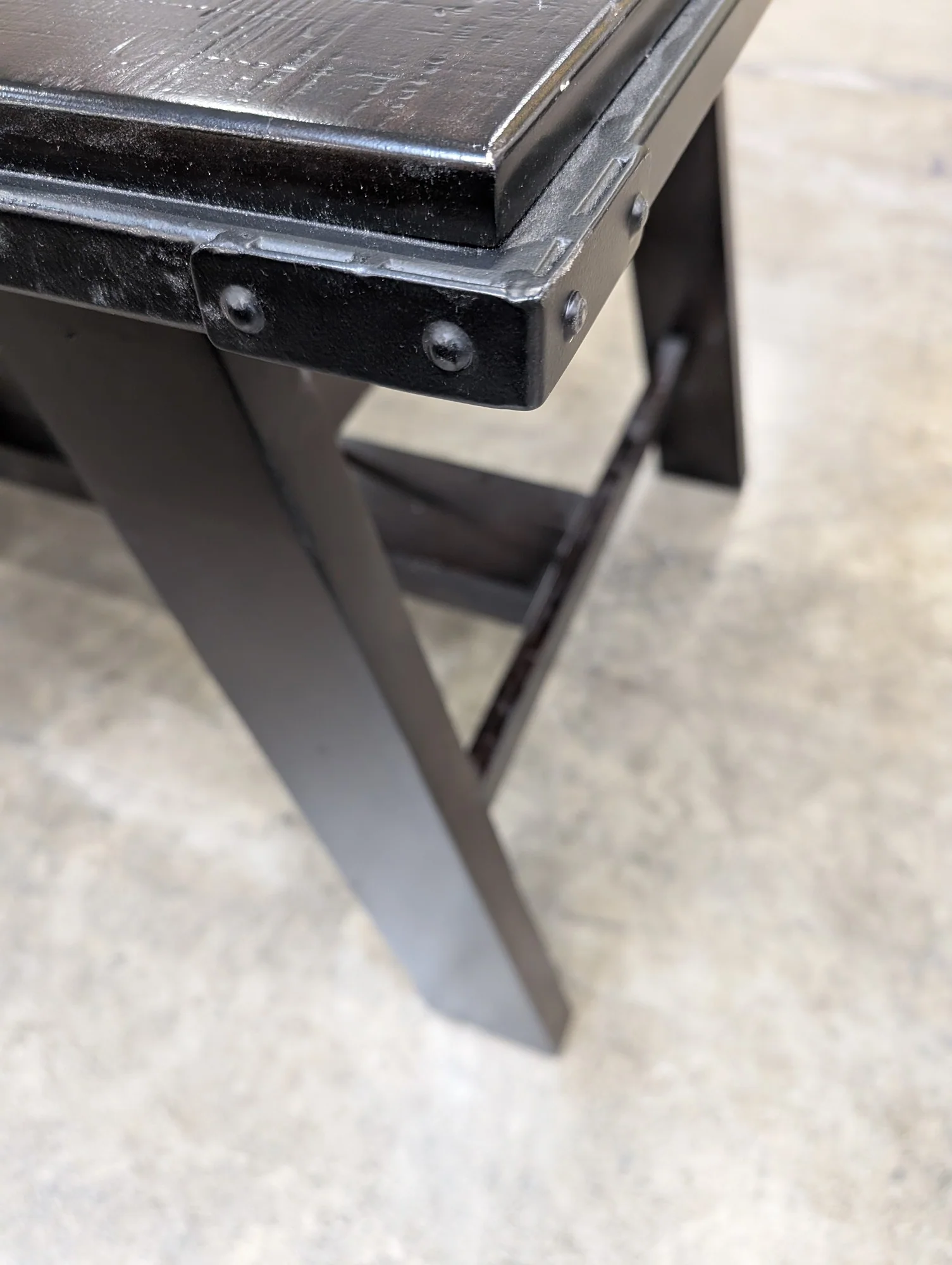 Large Industrial Dark Wood Conference Table with Extron Cable Cubby - Image 2