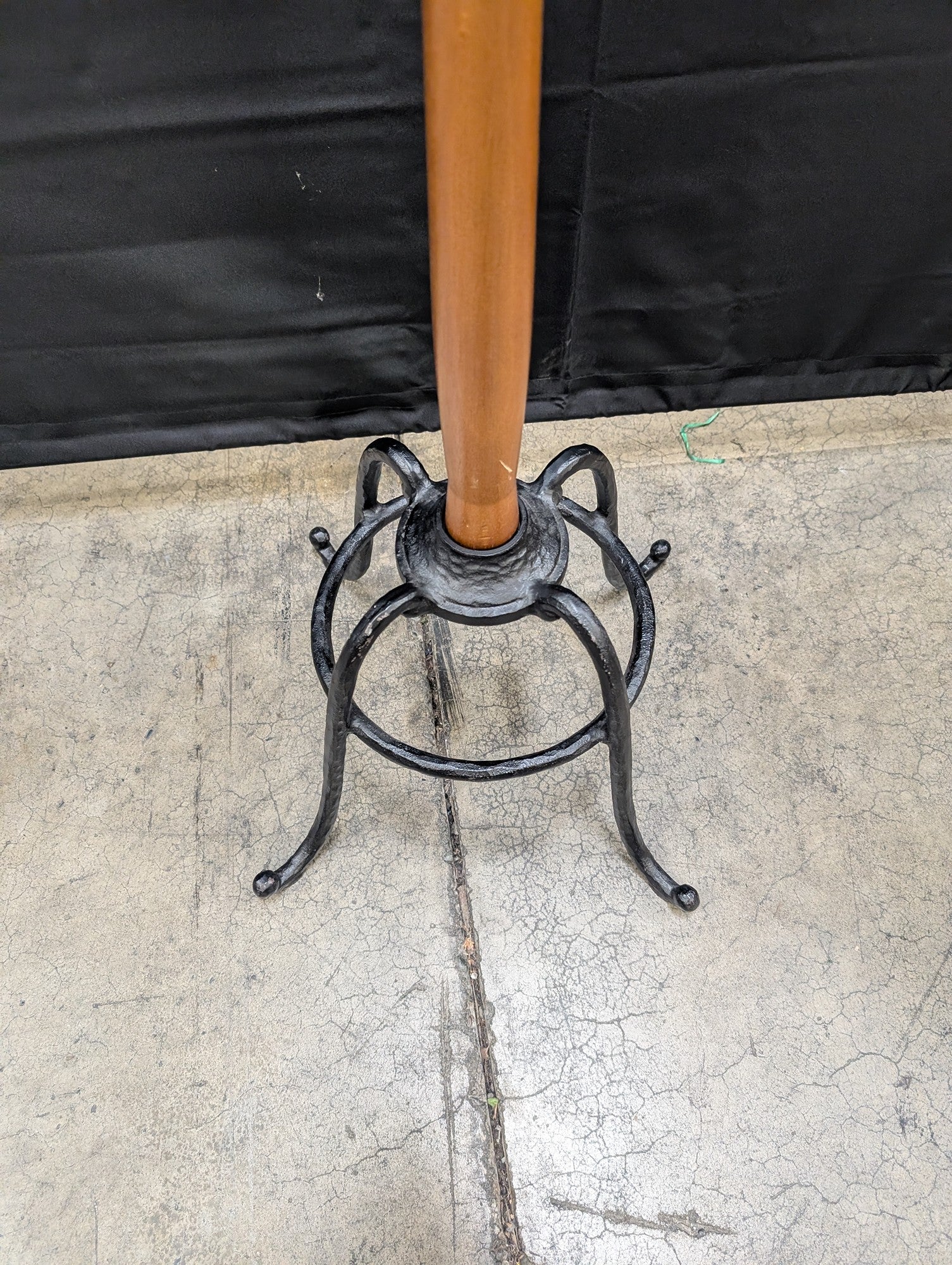 Classic Wooden Coat Stand with Black Cast Iron Hooks - Image 3