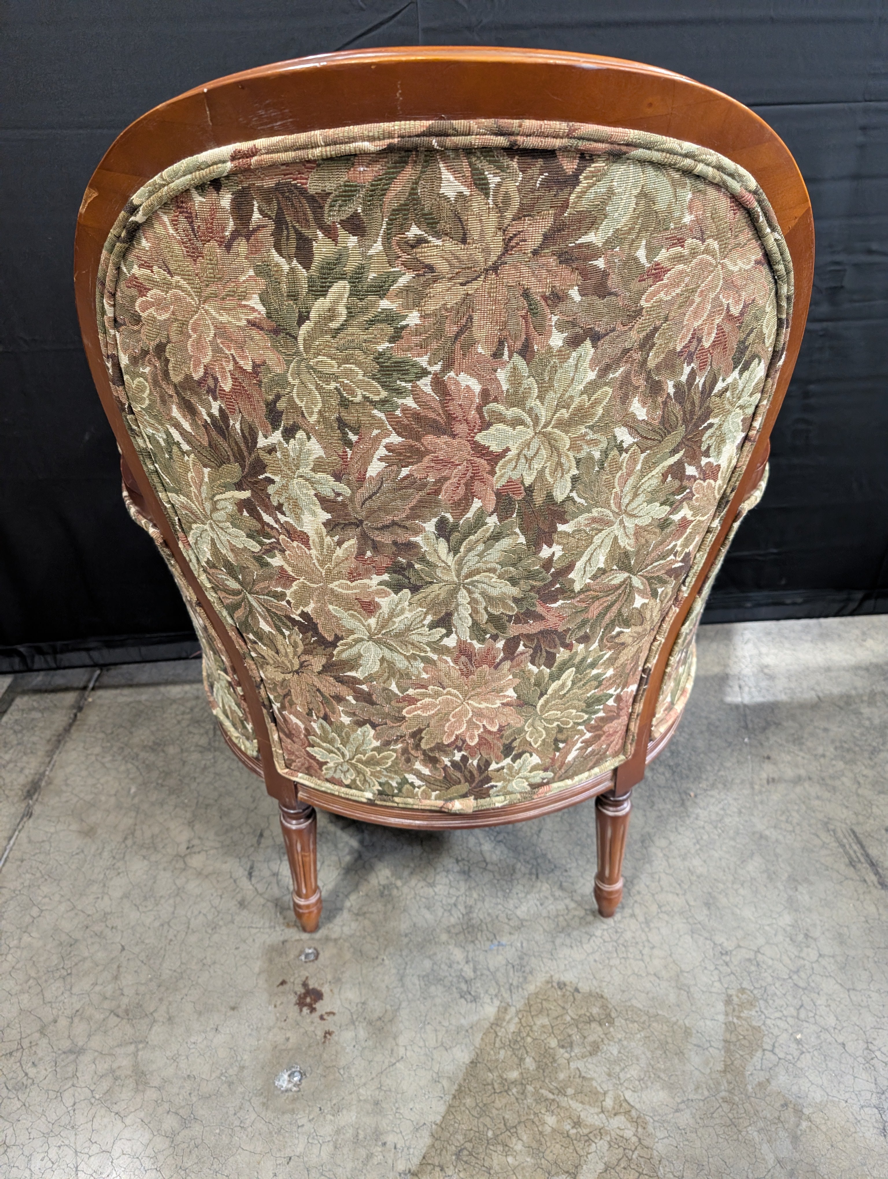 Traditional Floral Upholstered Accent Chair with Carved Wood Frame - Image 4