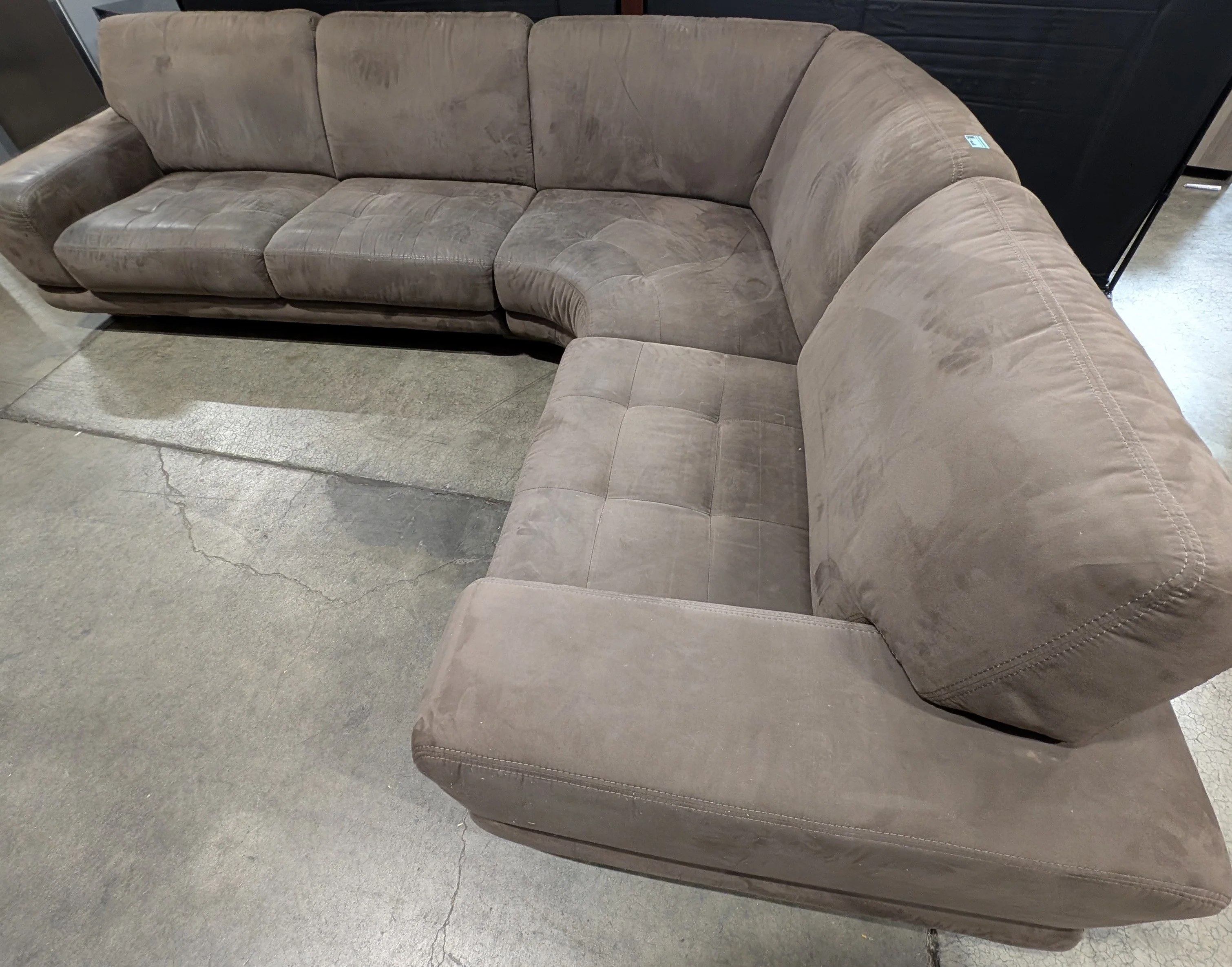 Spacious Dark Brown Upholstered Sectional Sofa - Image 2