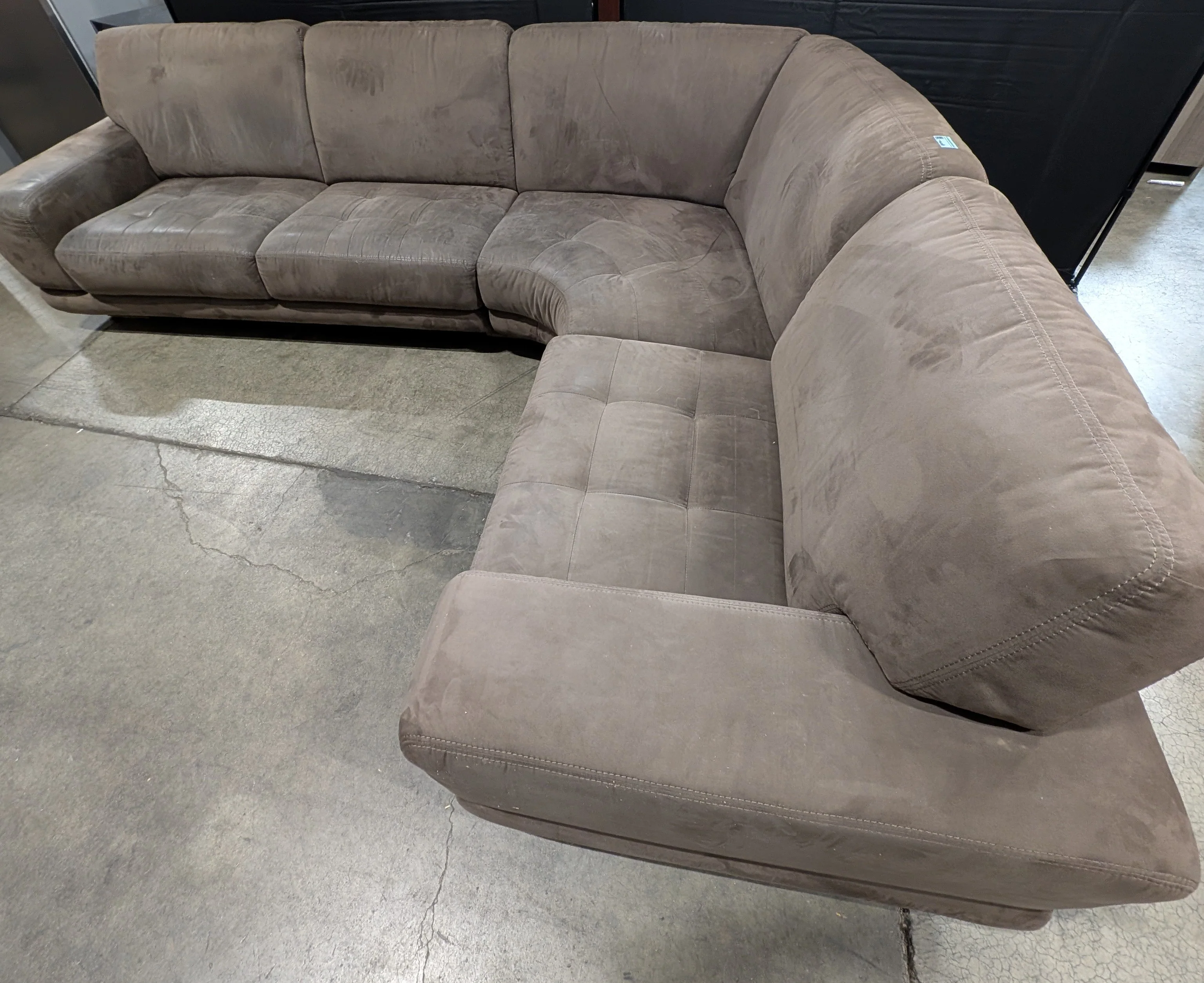 Spacious Dark Brown Upholstered Sectional Sofa - Image 3
