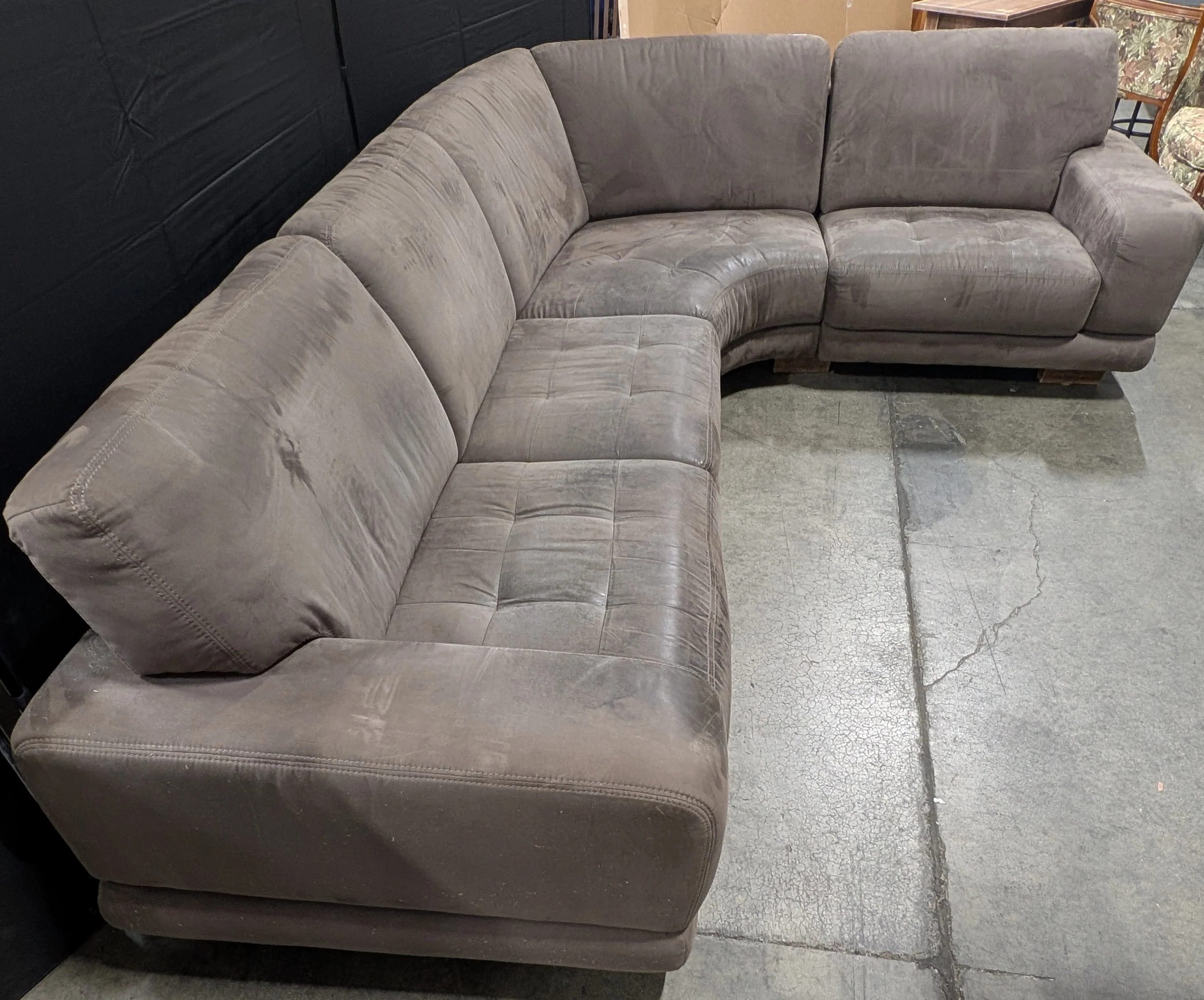 Spacious Dark Brown Upholstered Sectional Sofa - Image 6