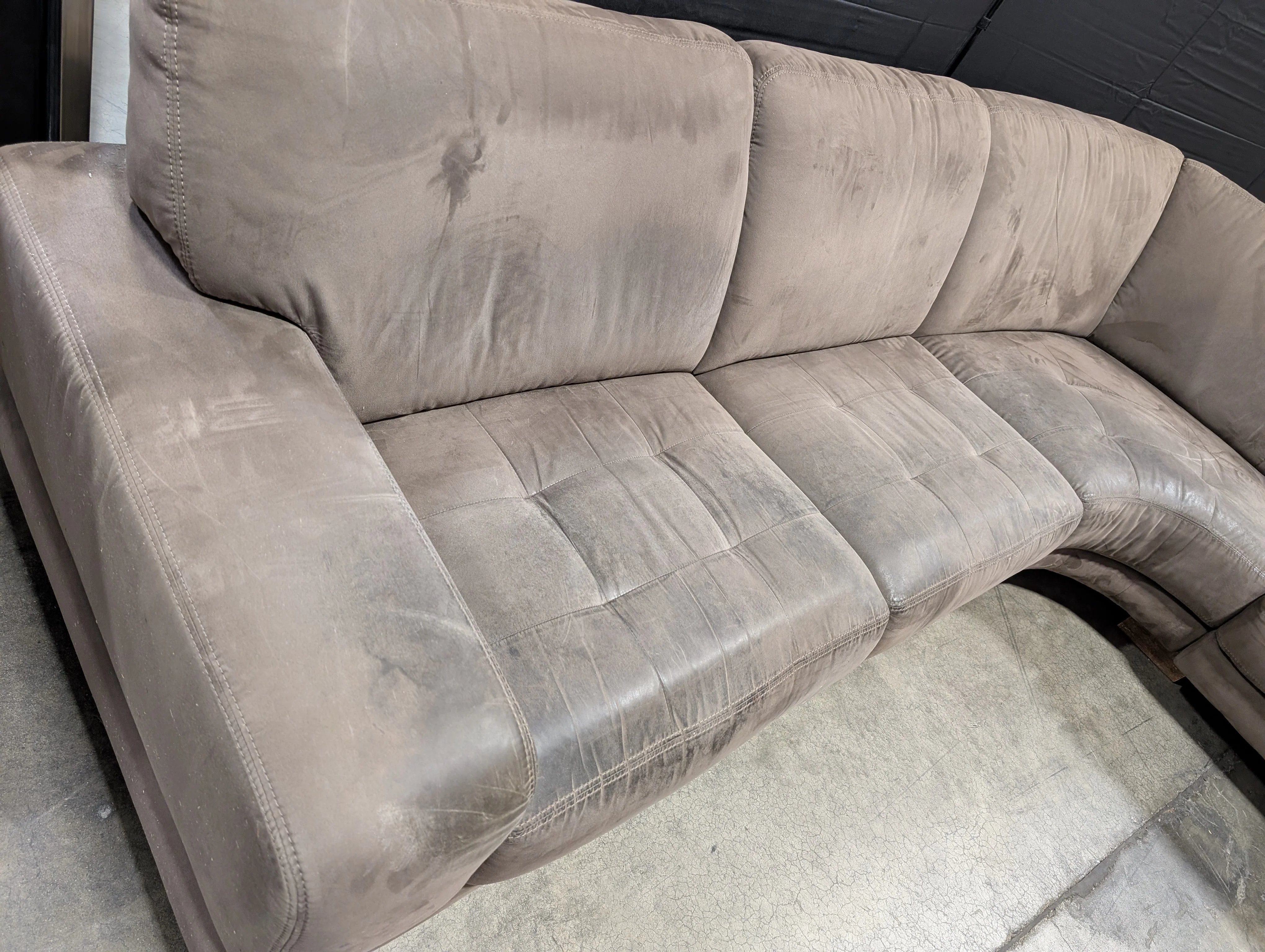 Spacious Dark Brown Upholstered Sectional Sofa - Image 8
