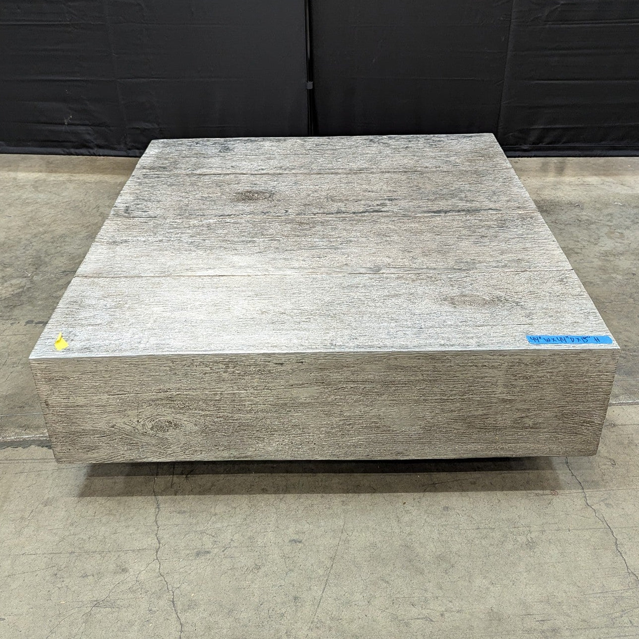 Modern Grey Wood Grain Square Coffee Table