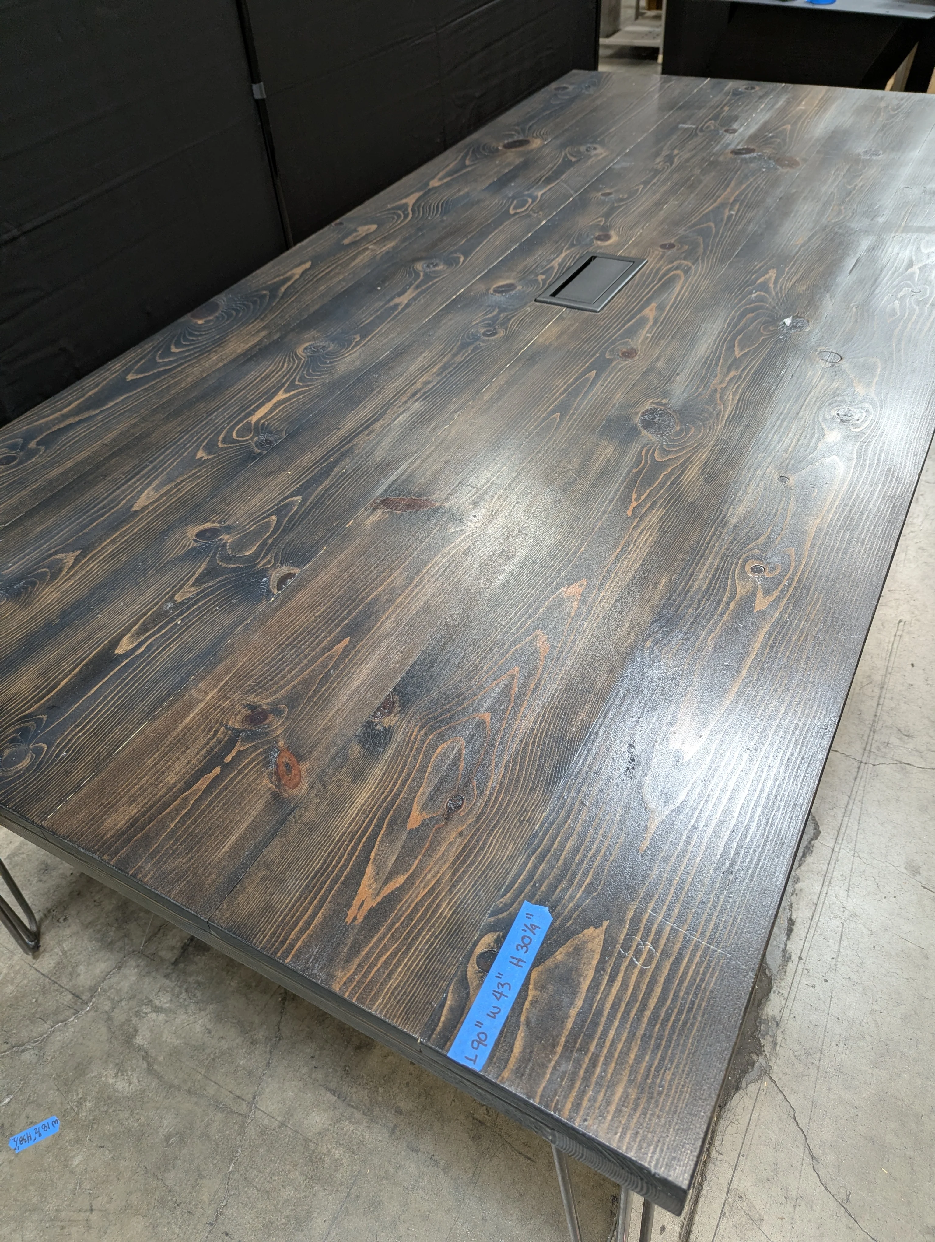 Industrial Style Dark Wood Hairpin Leg Table - Image 2