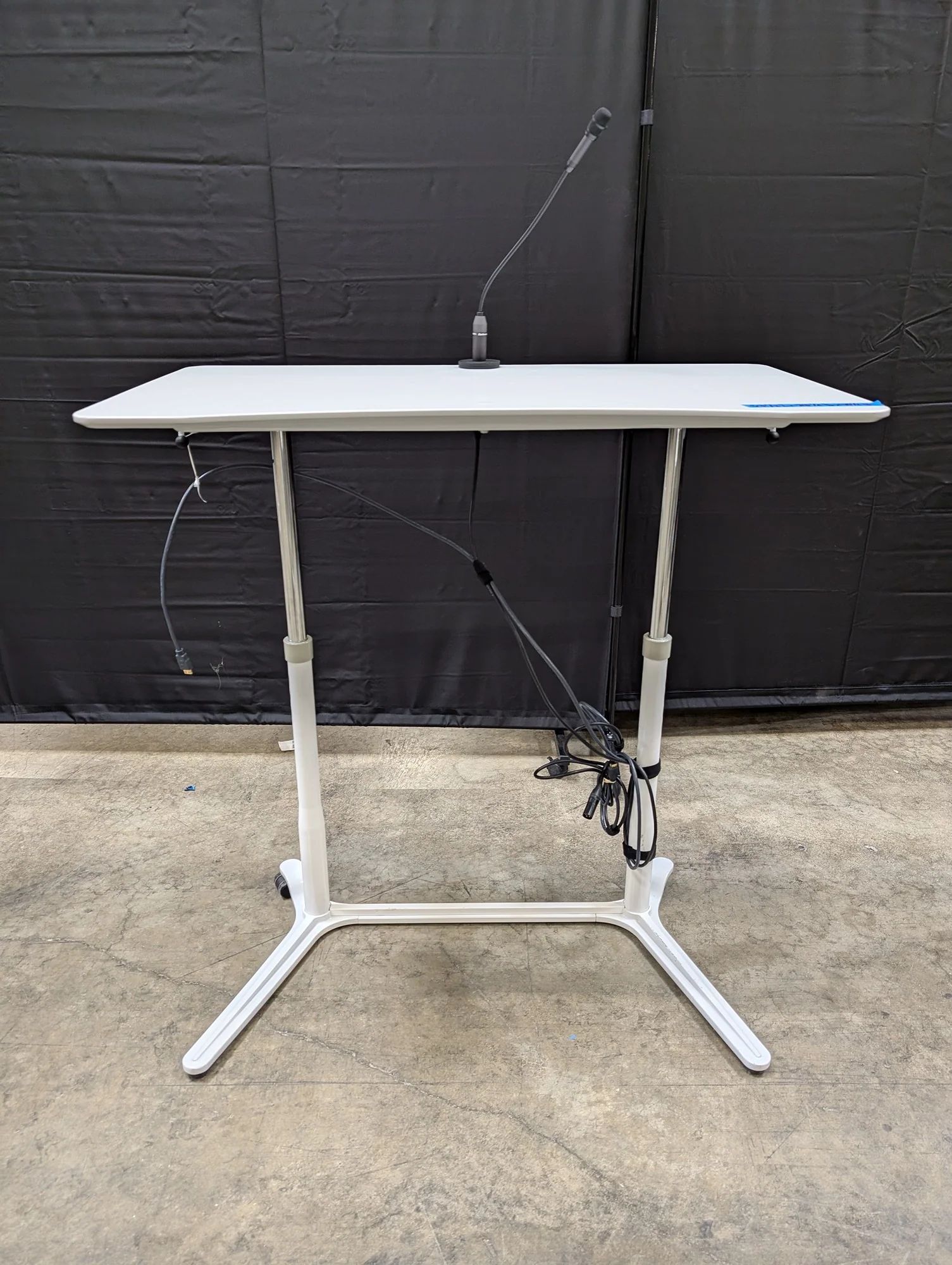 Modern White Height-Adjustable Standing Desk Podium