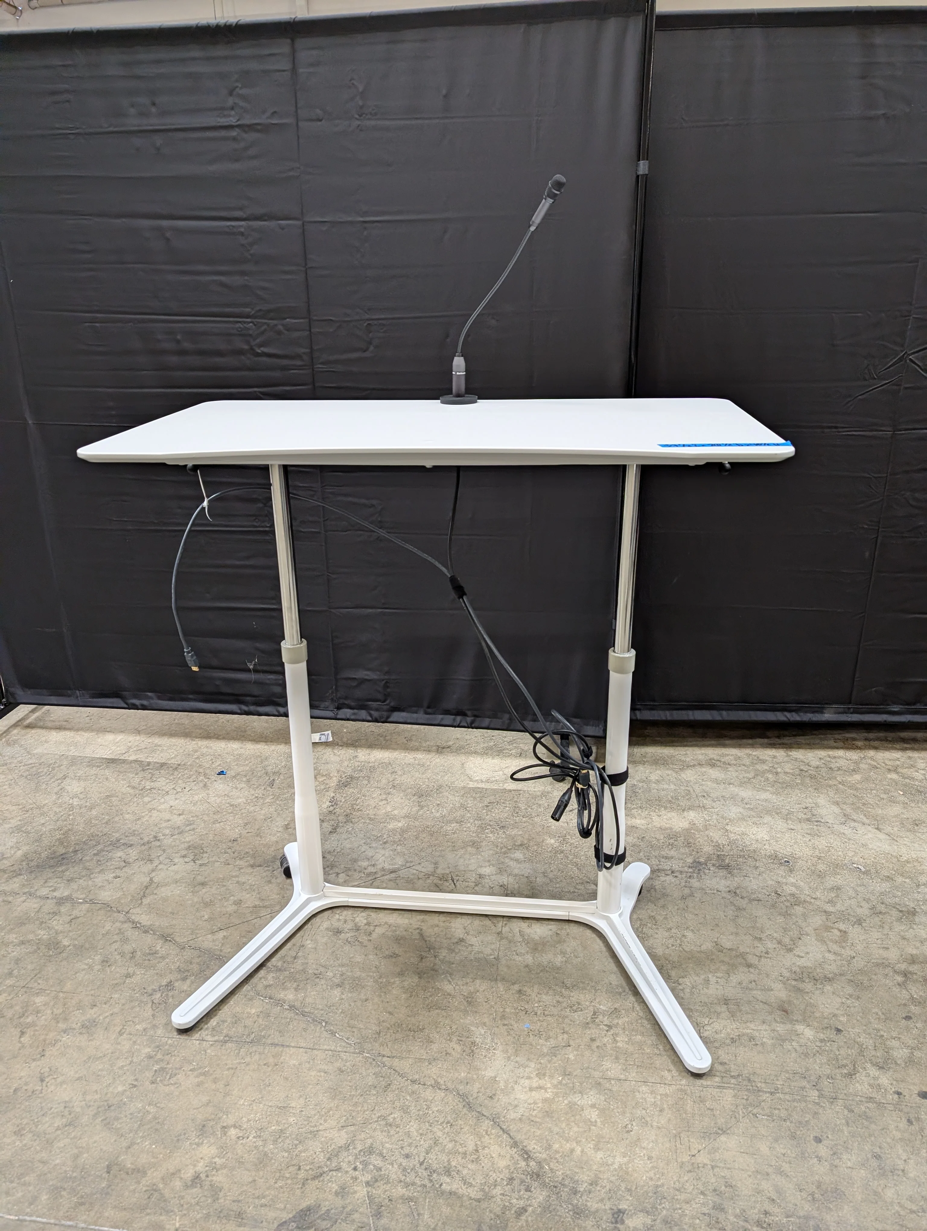 Modern White Height-Adjustable Standing Desk Podium - Image 3