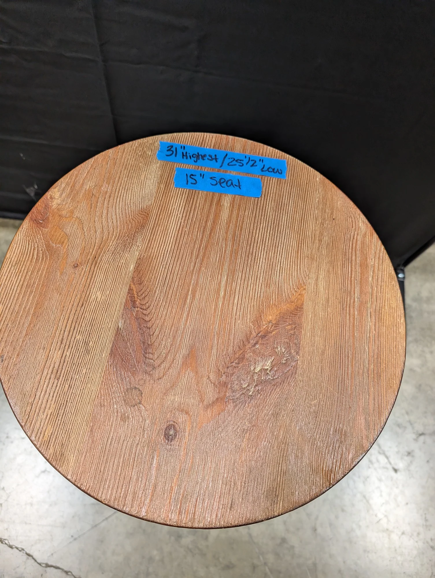 Industrial Adjustable Wood Top Metal Bar Stool - Image 2