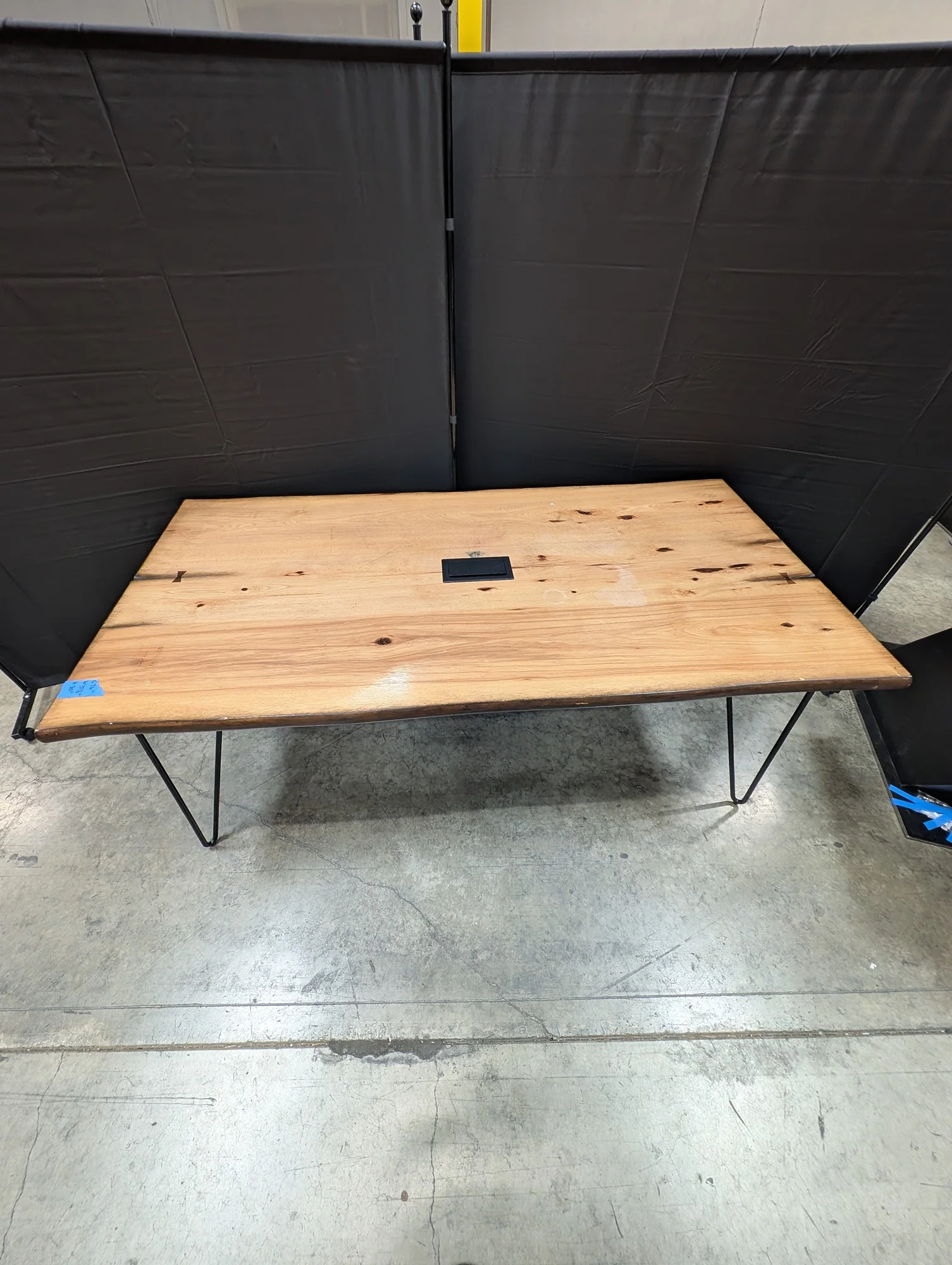 Natural Live Edge Wood Slab Desk with Hairpin Legs