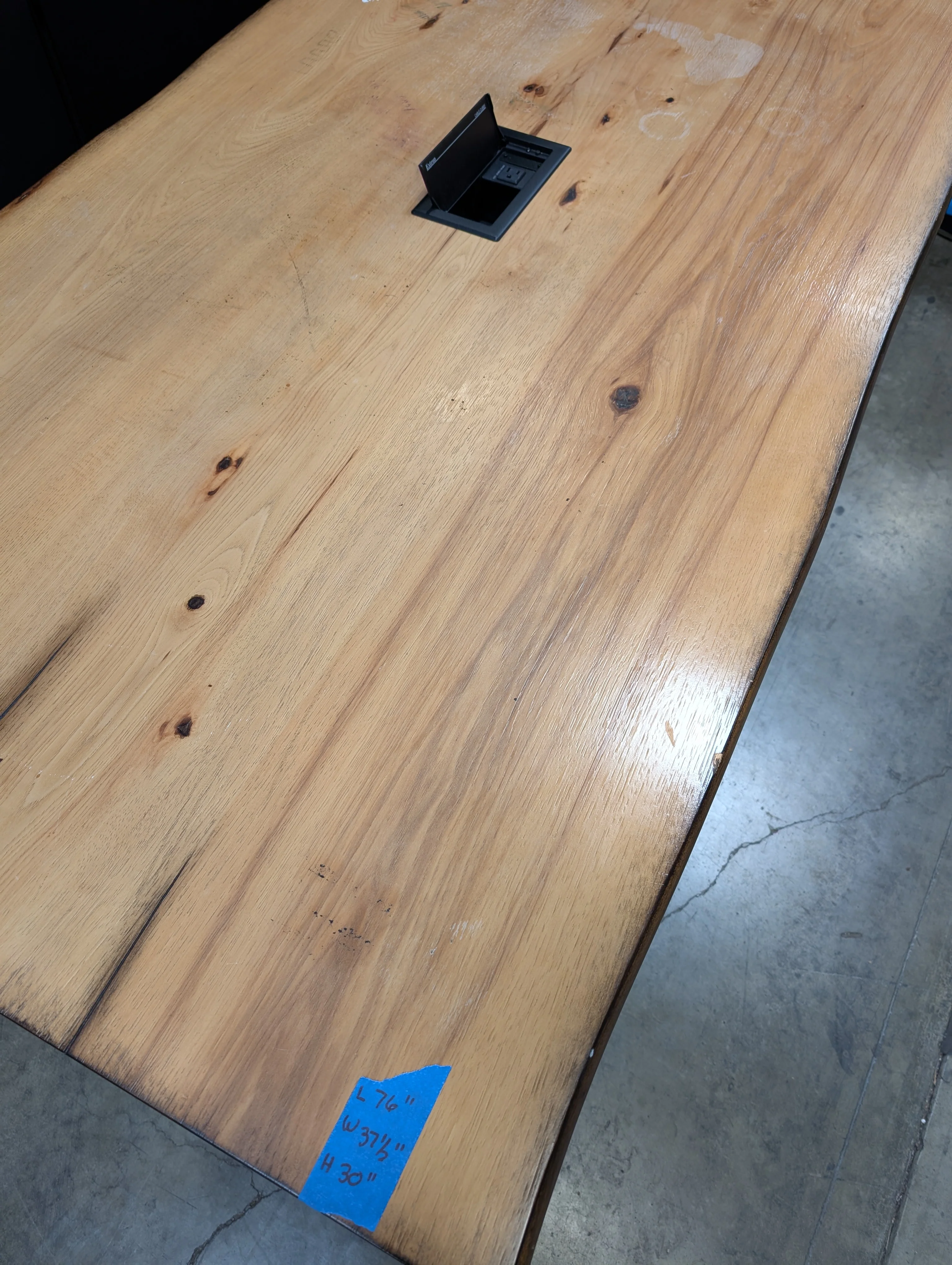 Natural Live Edge Wood Slab Desk with Hairpin Legs - Image 2