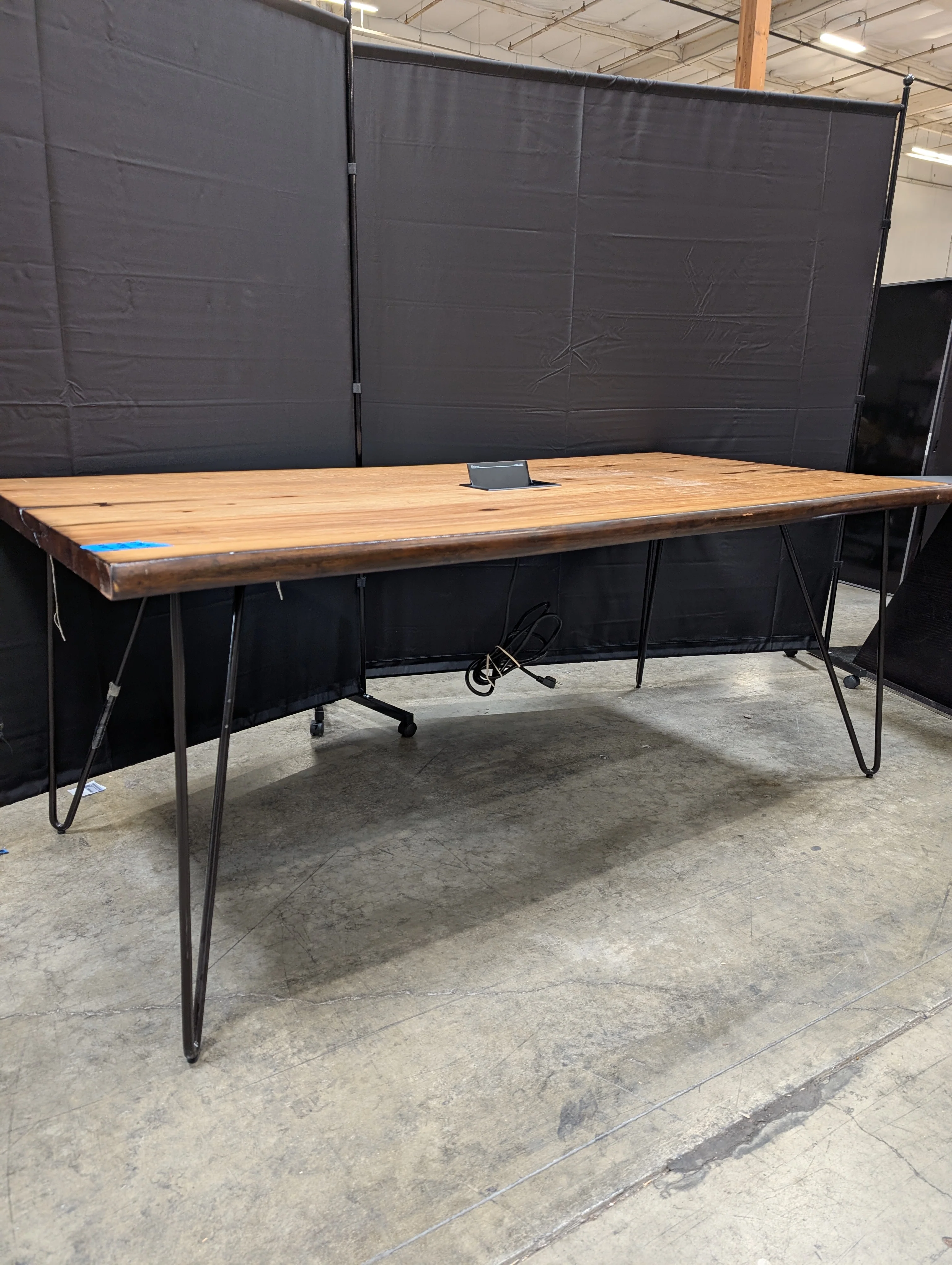 Natural Live Edge Wood Slab Desk with Hairpin Legs - Image 3