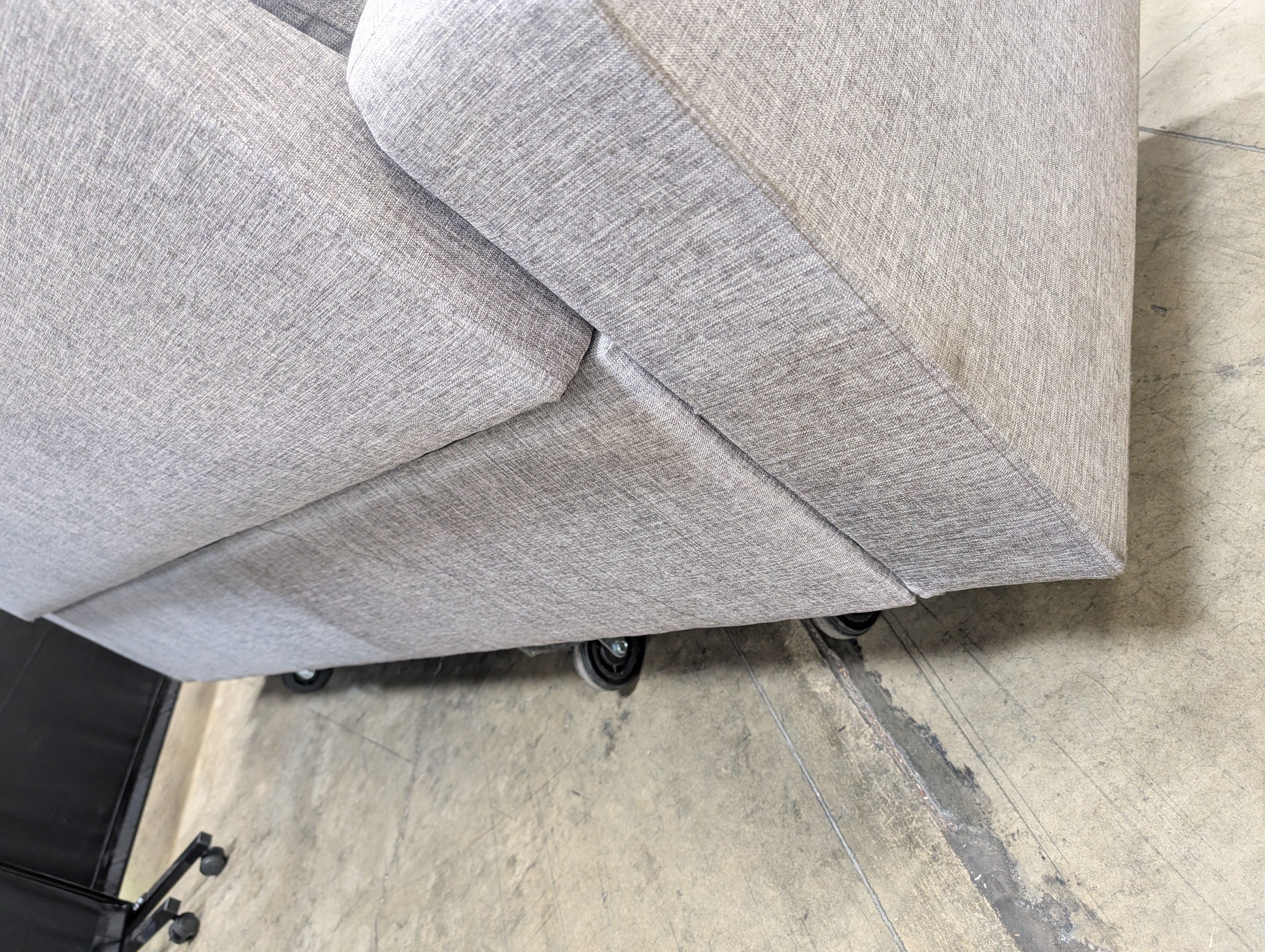 Contemporary Light Grey Fabric Three-Seater Sofa - Image 4