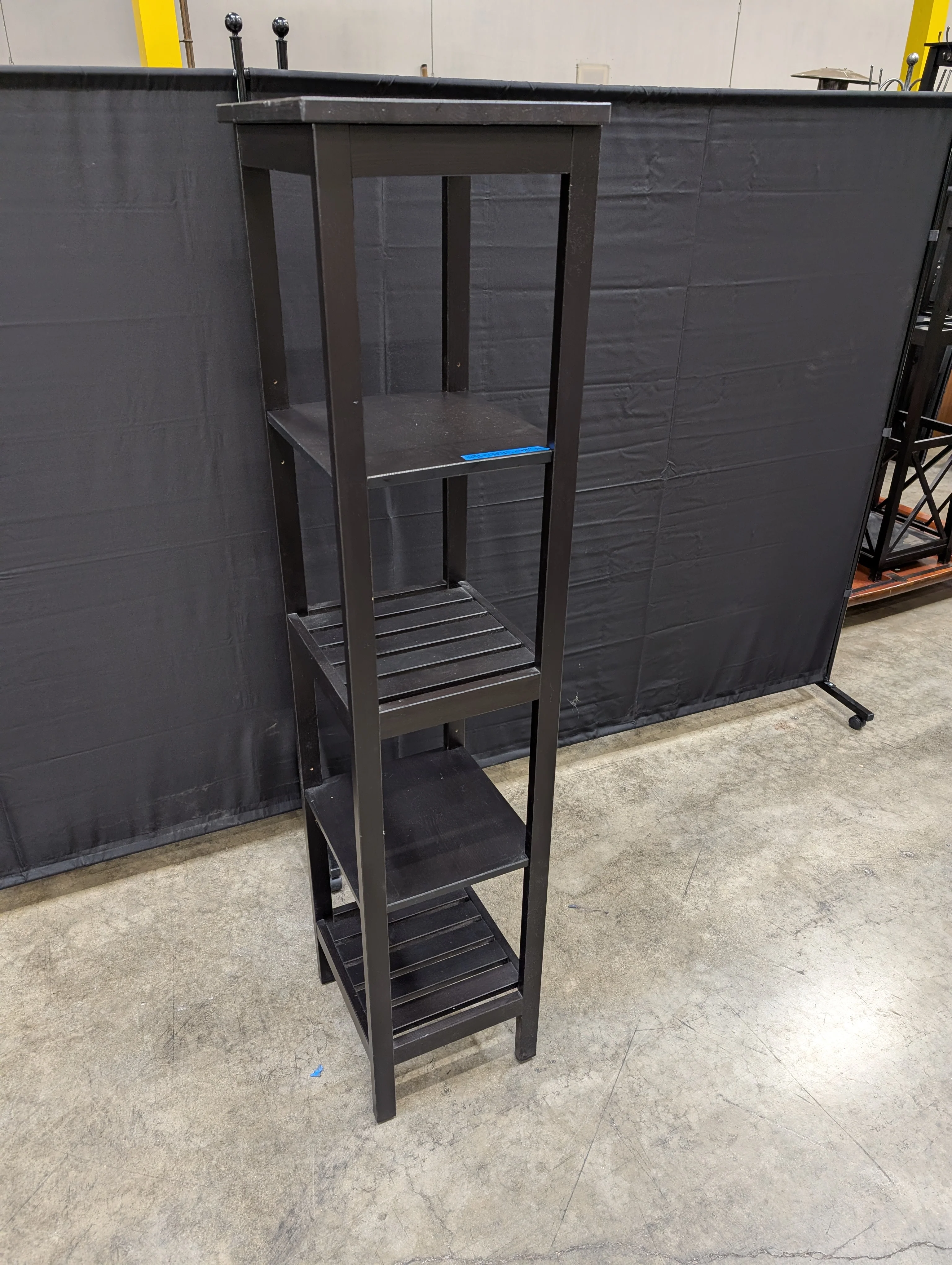 Black 4 shelf corner shelf