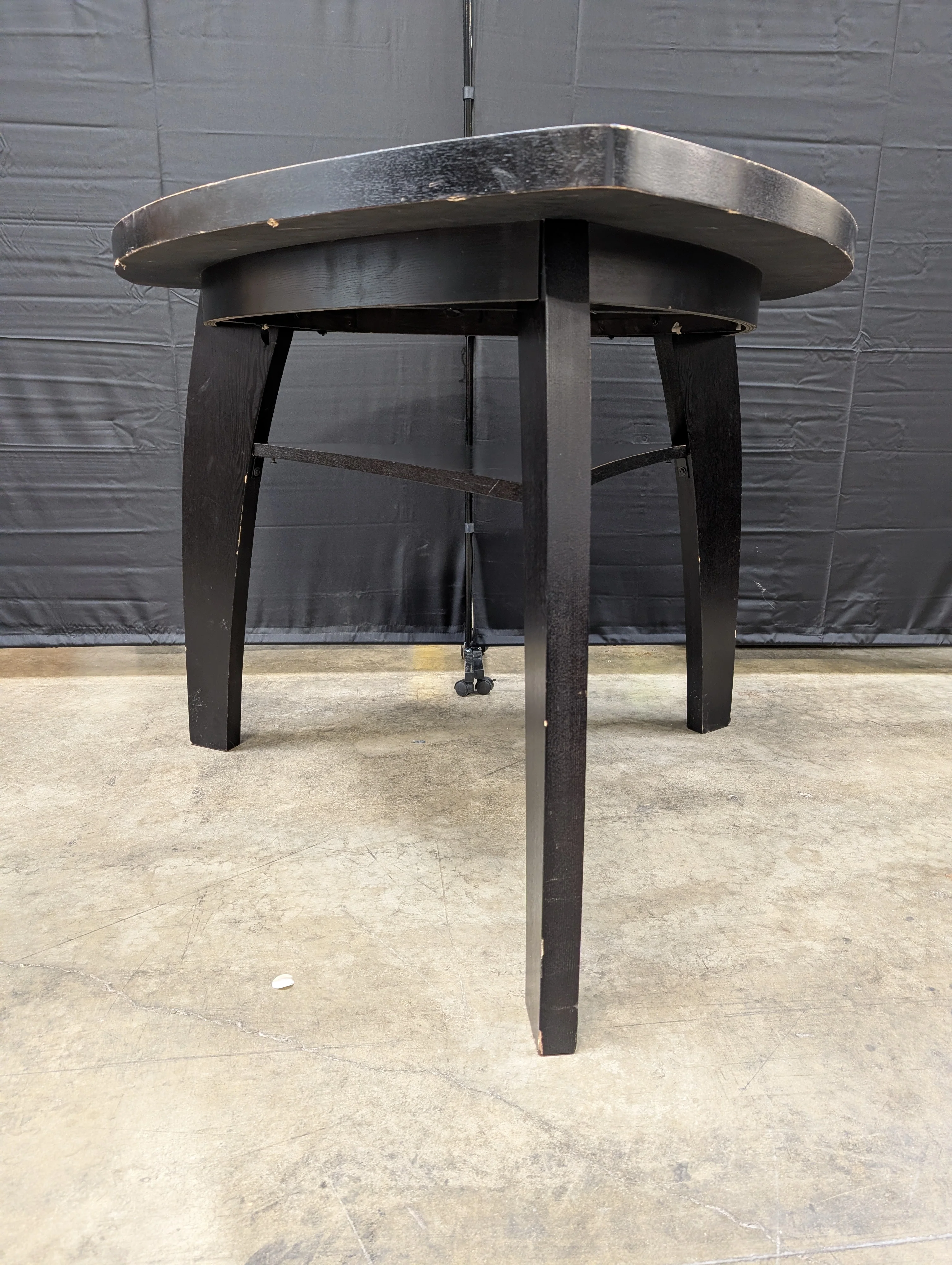 Modern Dark Wood Triangular Table - Image 3