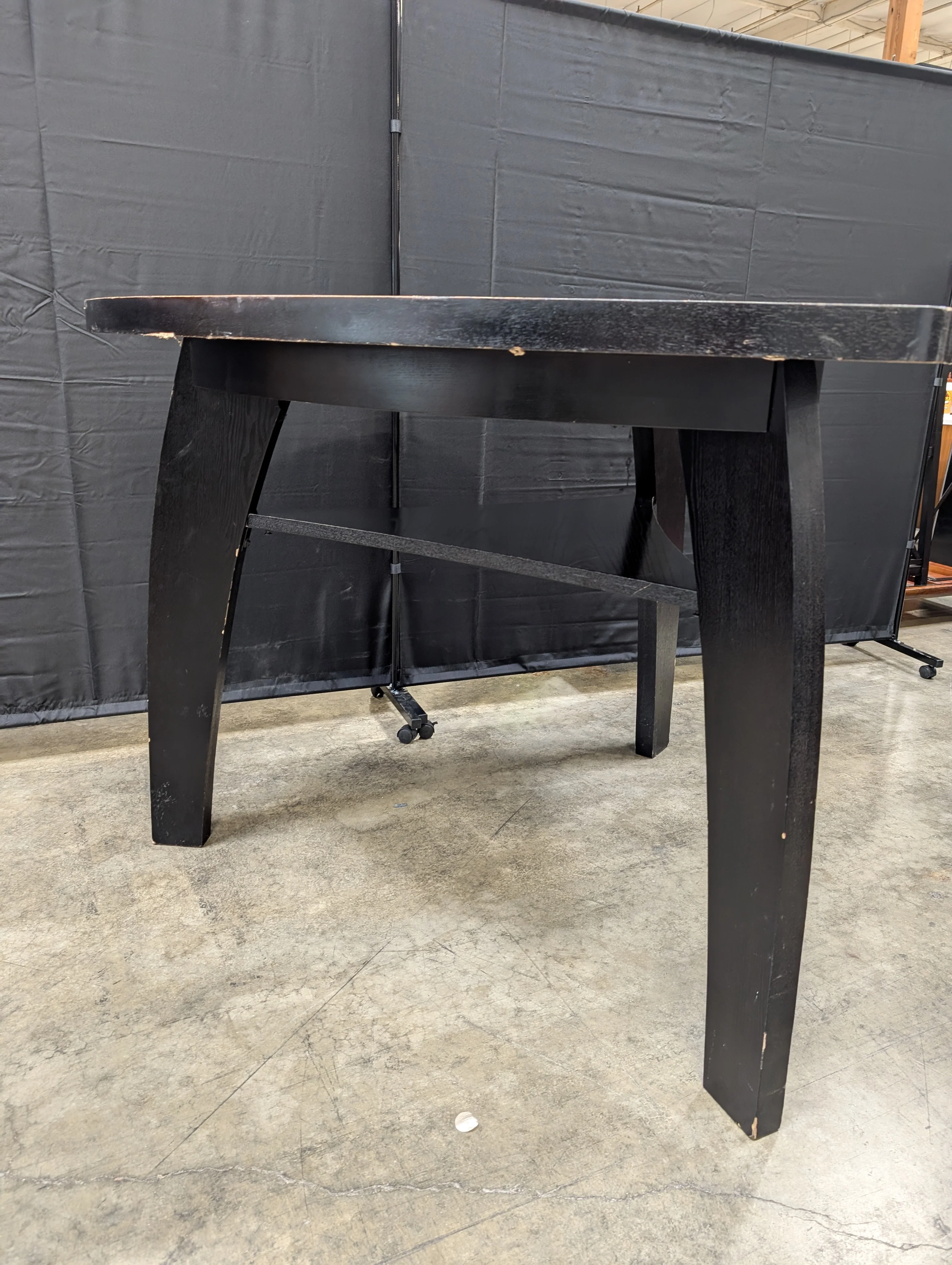 Modern Dark Wood Triangular Table - Image 4