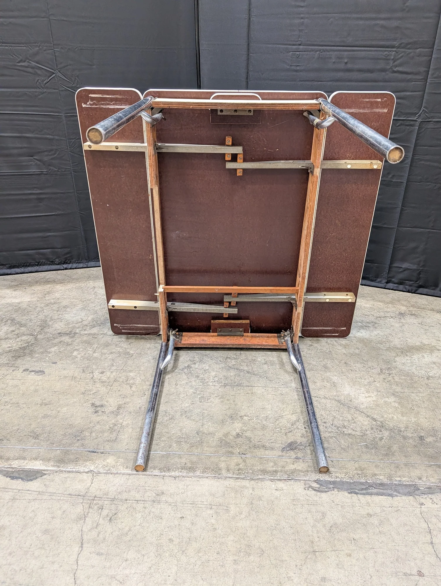 Retro Blue Laminated Extendable Folding Utility Table - Portable Design - Image 3