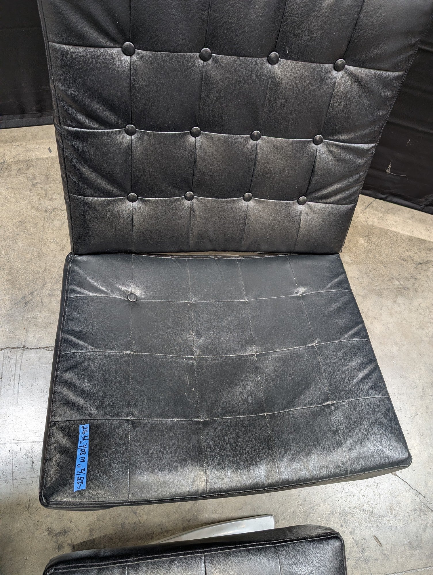 Contemporary Black Tufted Lounge Chair and Ottoman Set - Image 2