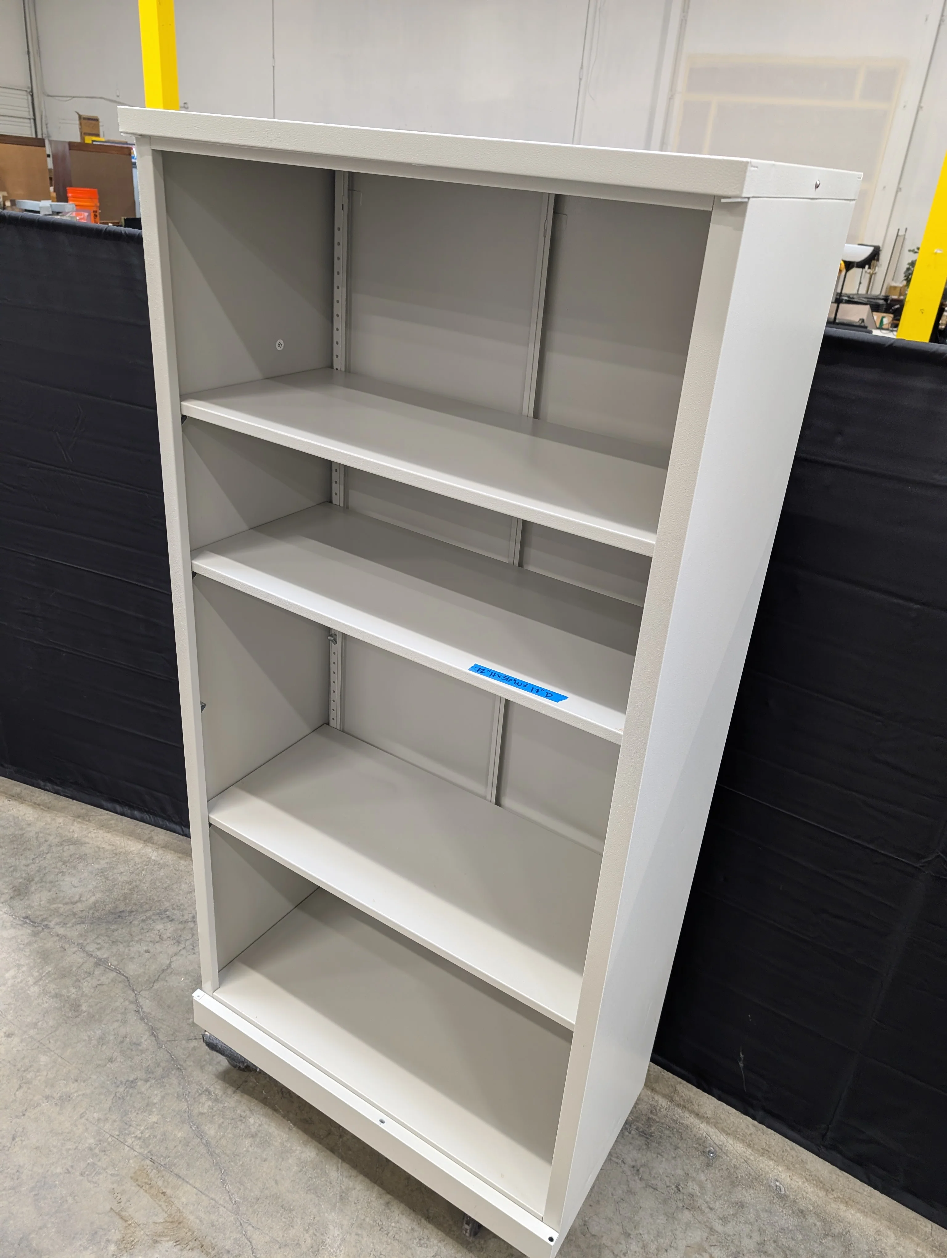 Versatile Grey Metal Storage Shelf on Casters - Image 3
