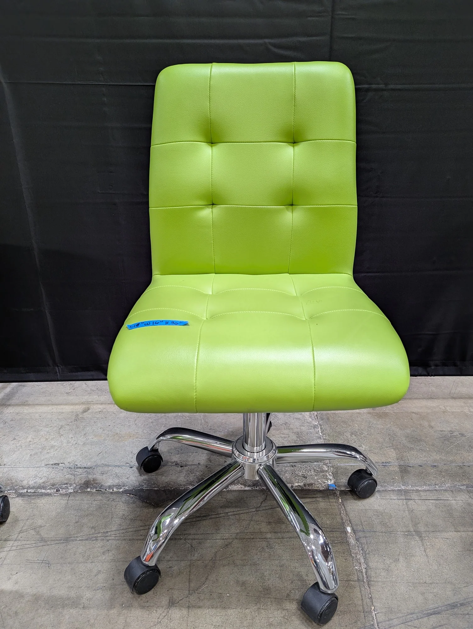 Vibrant Lime Green Tufted Faux Leather Office Chair