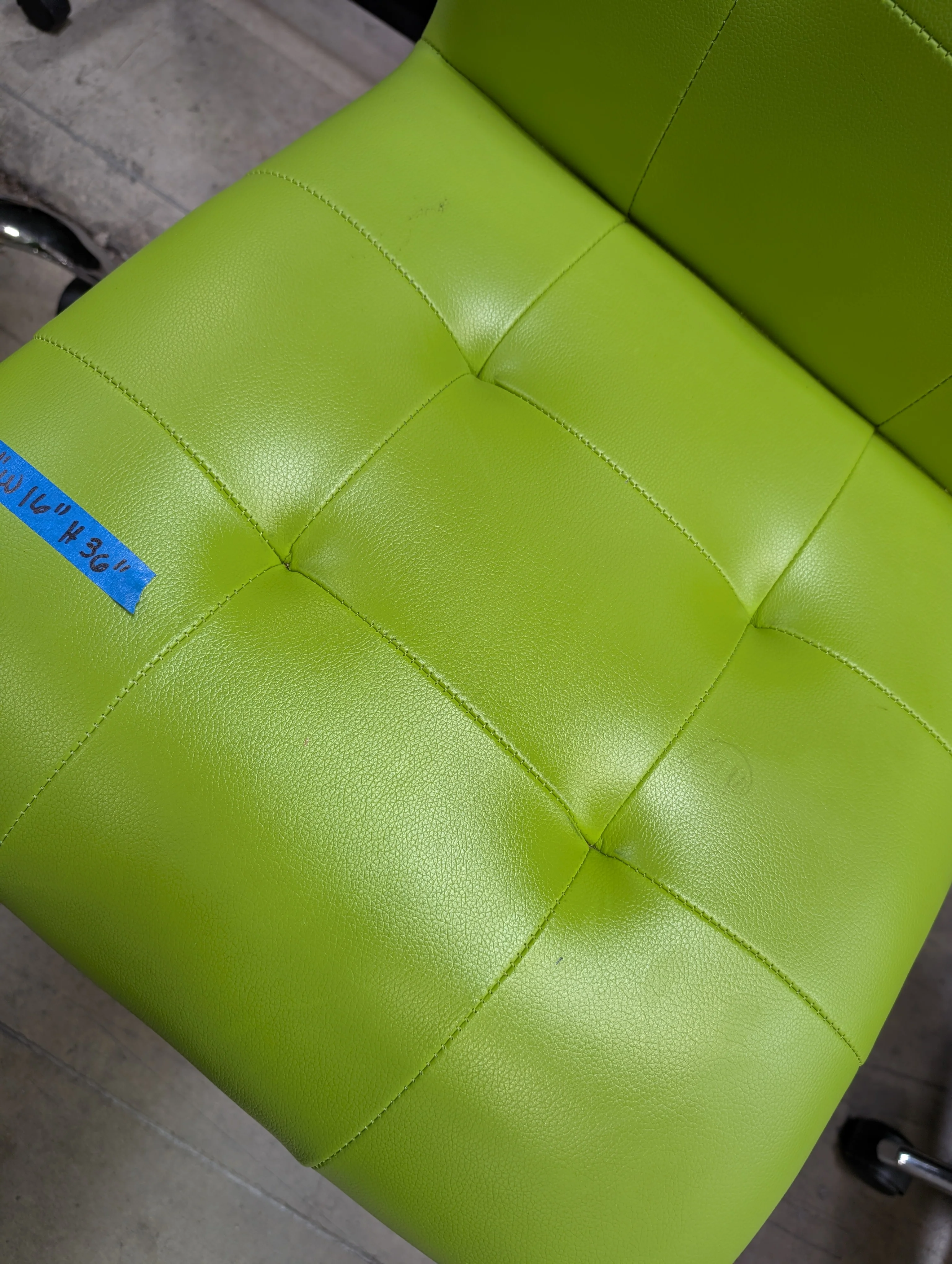 Vibrant Lime Green Tufted Faux Leather Office Chair - Image 4
