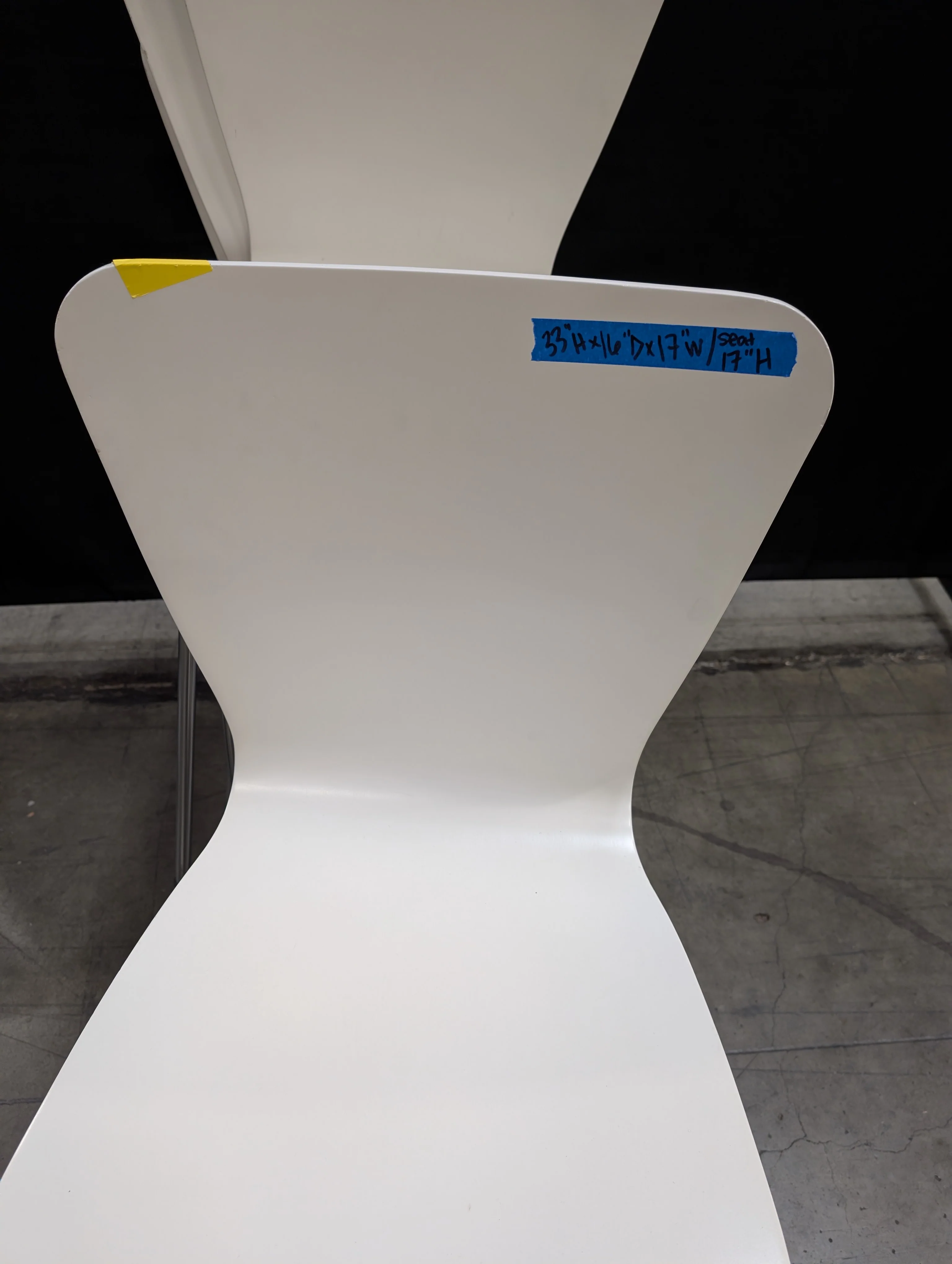 Set of 5 Modern White Dining Chair with Chrome Legs - Image 2