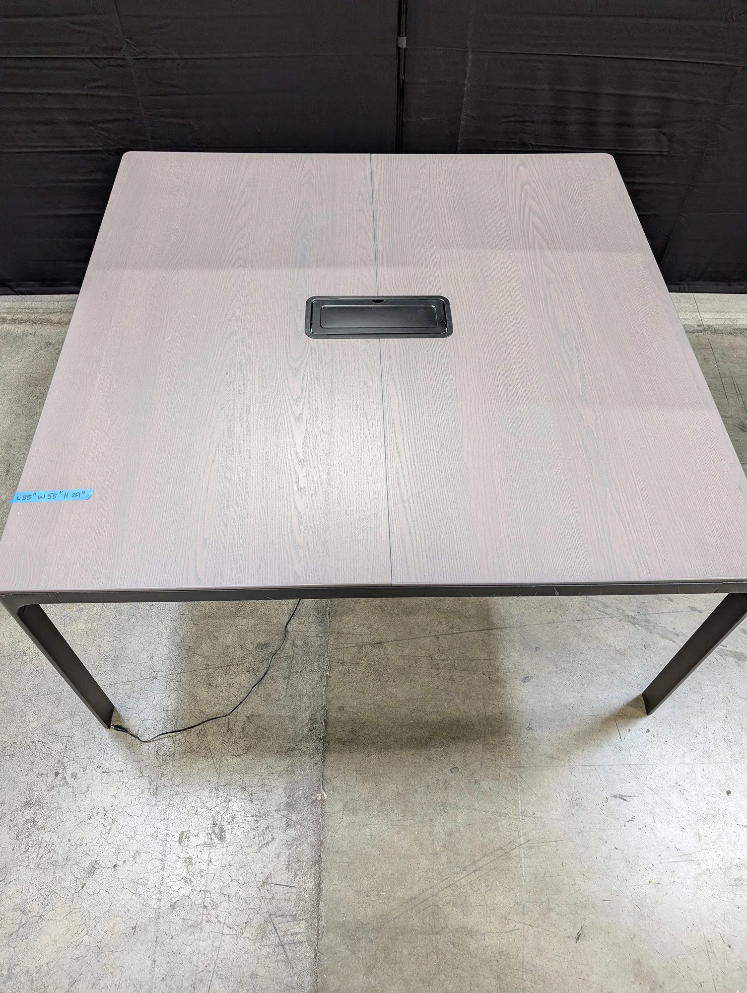 Modern Square Conference Table with Integrated Power Module