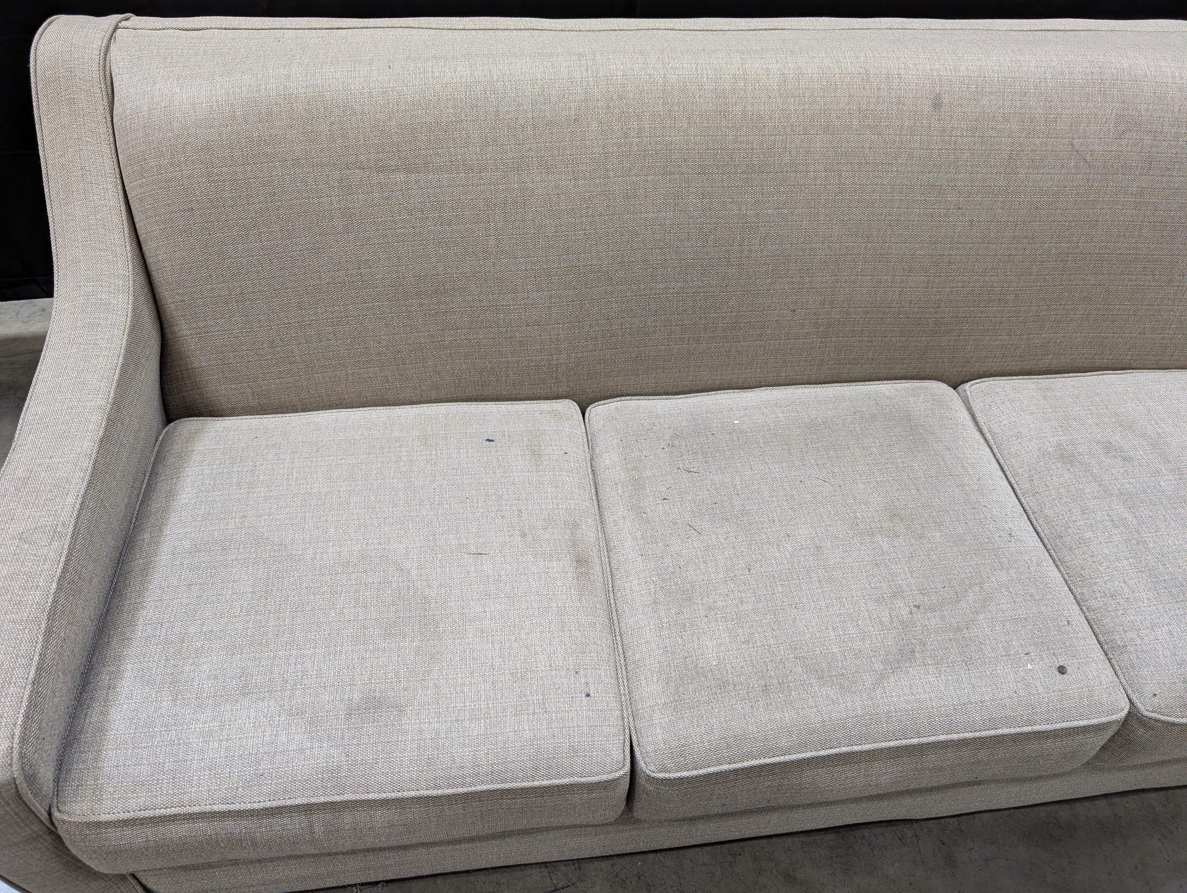 Used Neutral Fabric Three-Seater Sofa - Image 4