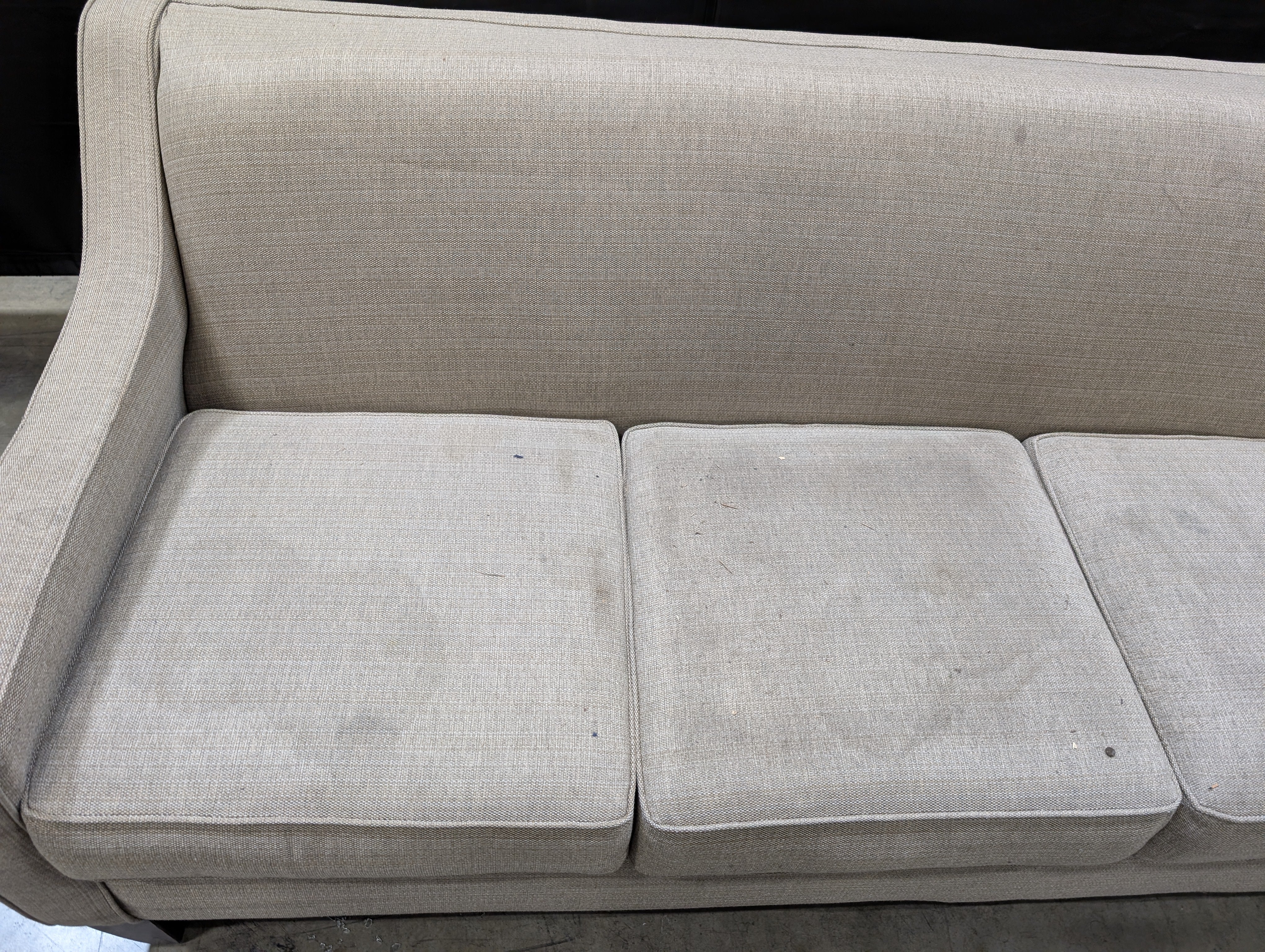 Used Neutral Fabric Three-Seater Sofa - Image 5