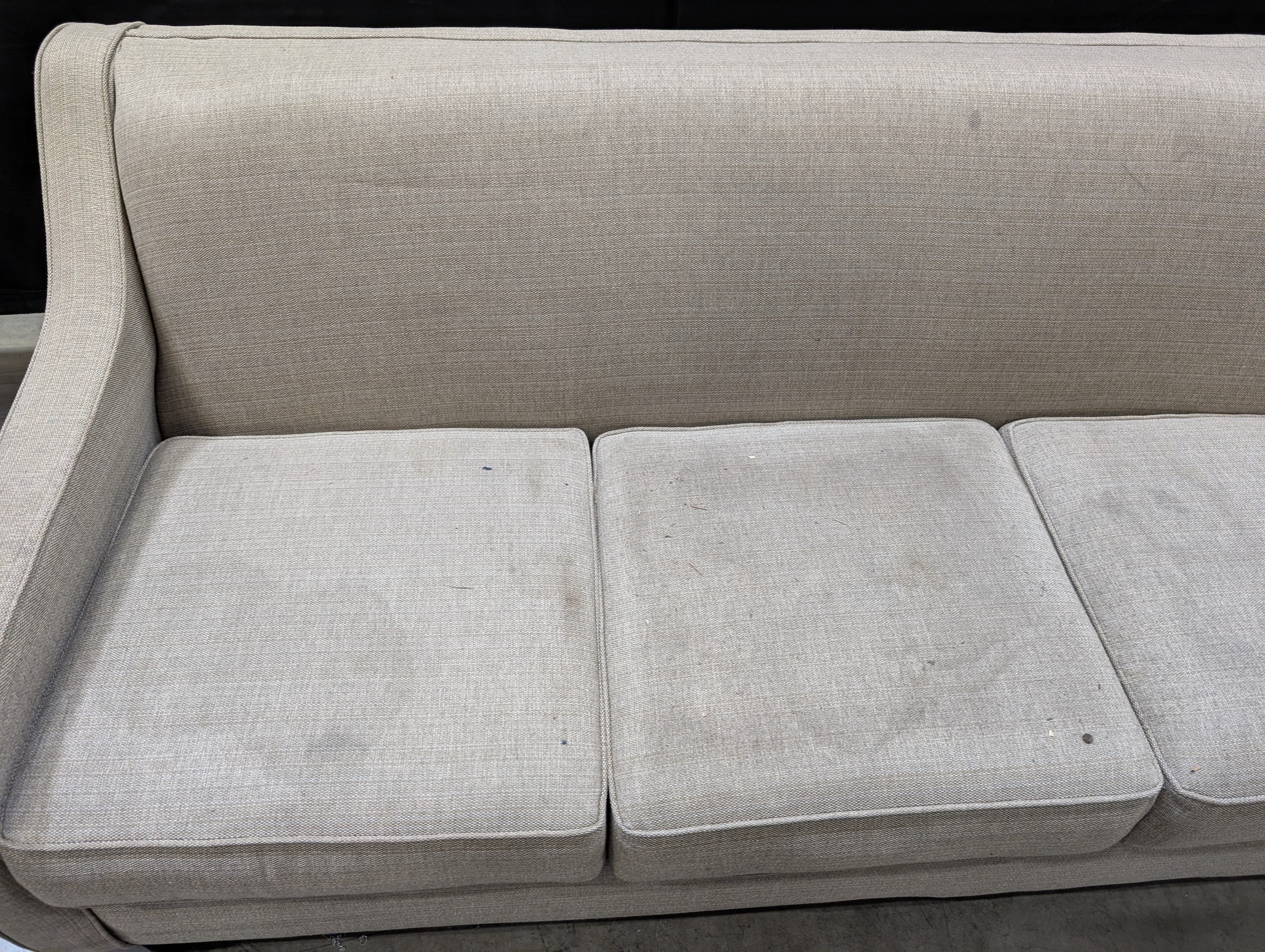 Used Neutral Fabric Three-Seater Sofa - Image 6