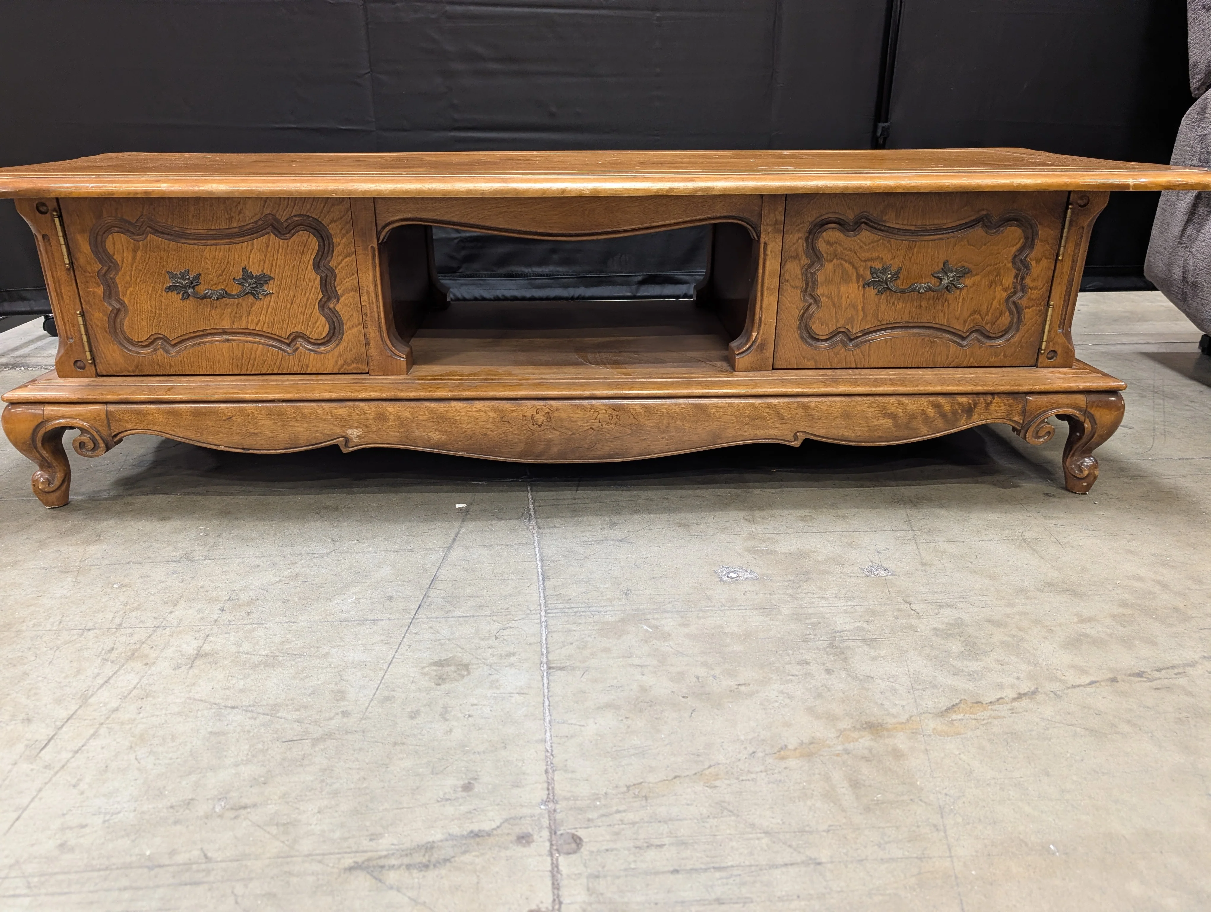 Ornate Carved Wood French Provincial Coffee Table