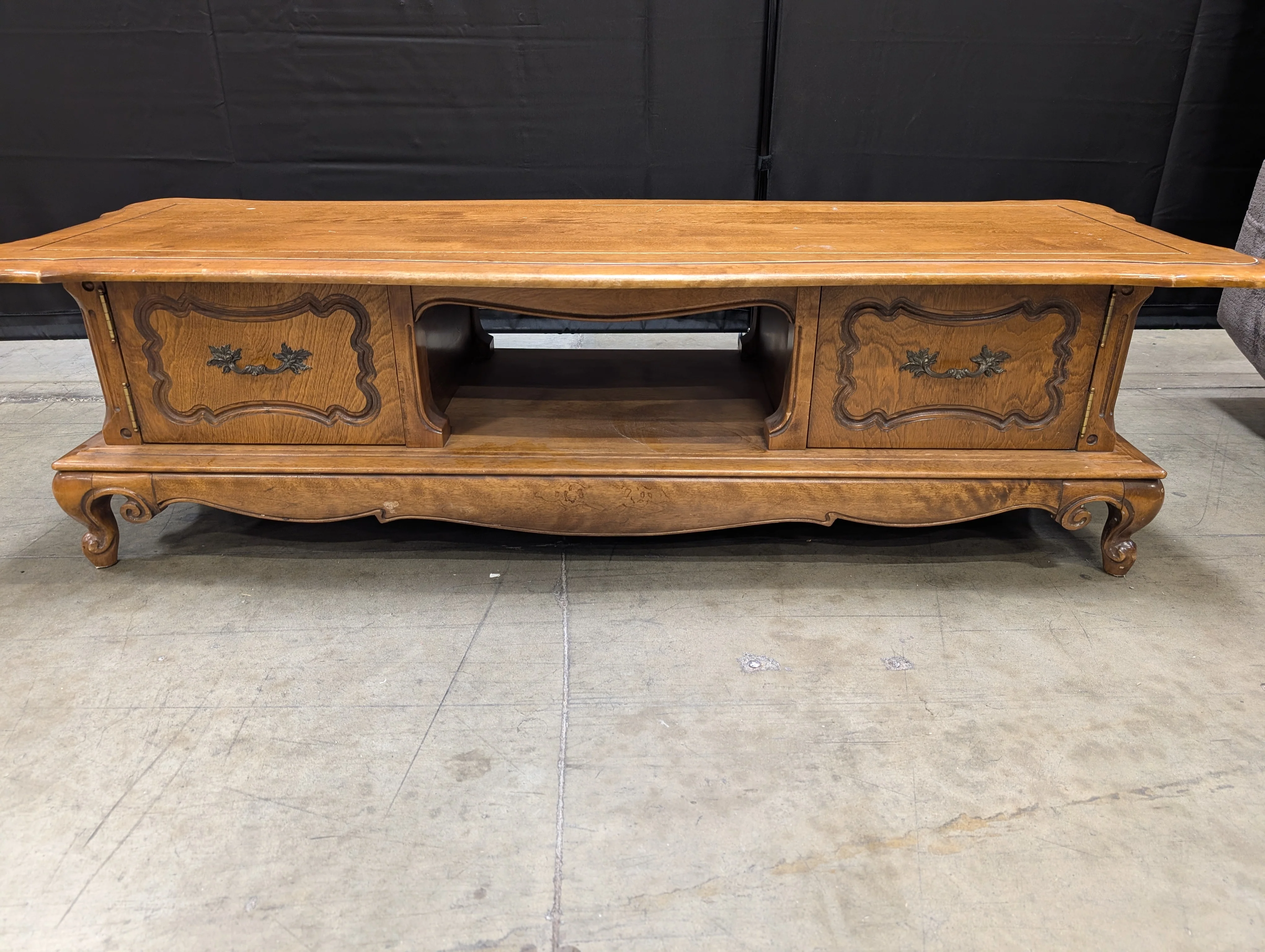 Ornate Carved Wood French Provincial Coffee Table - Image 2