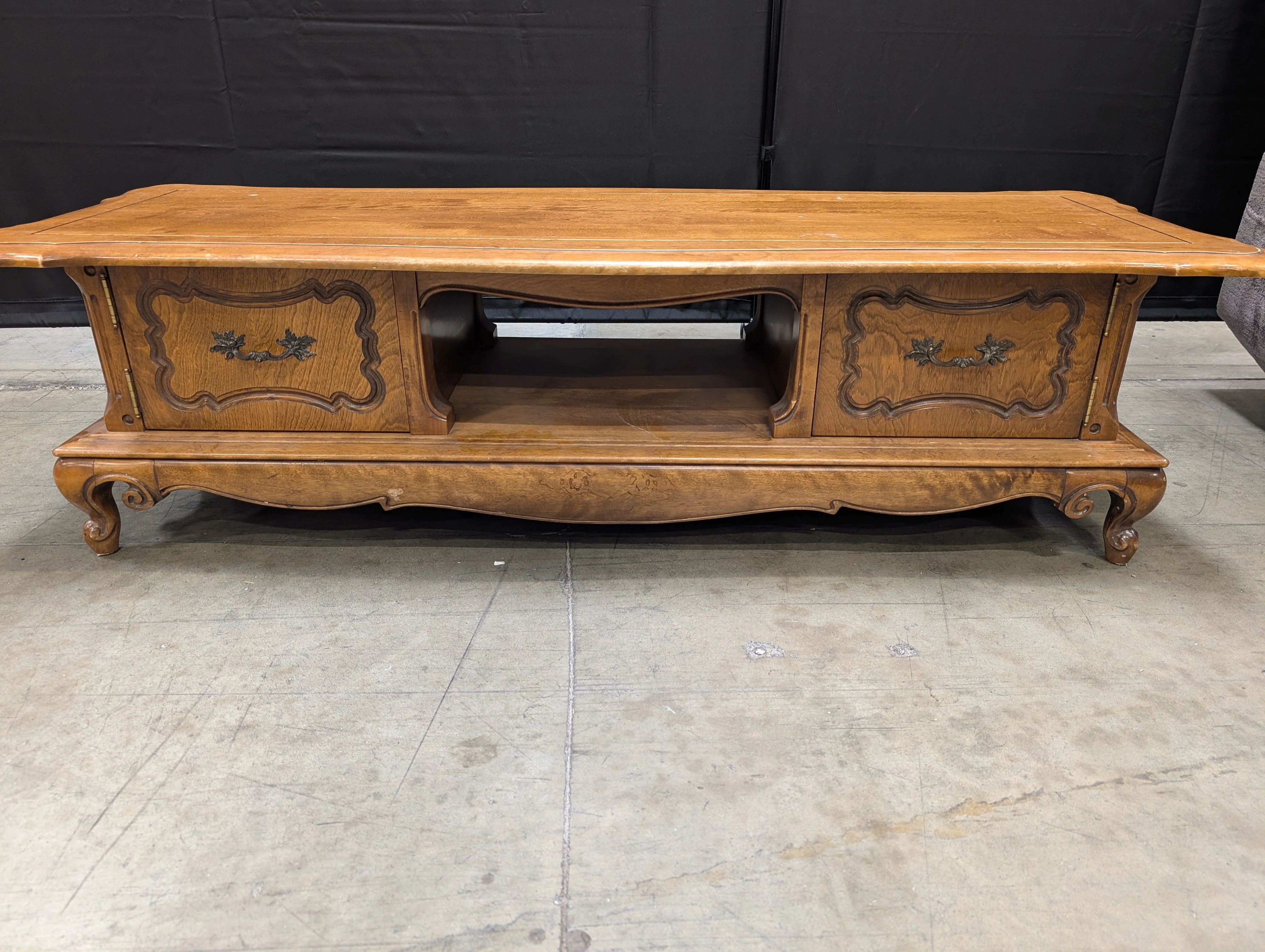 Ornate Carved Wood French Provincial Coffee Table - Image 3