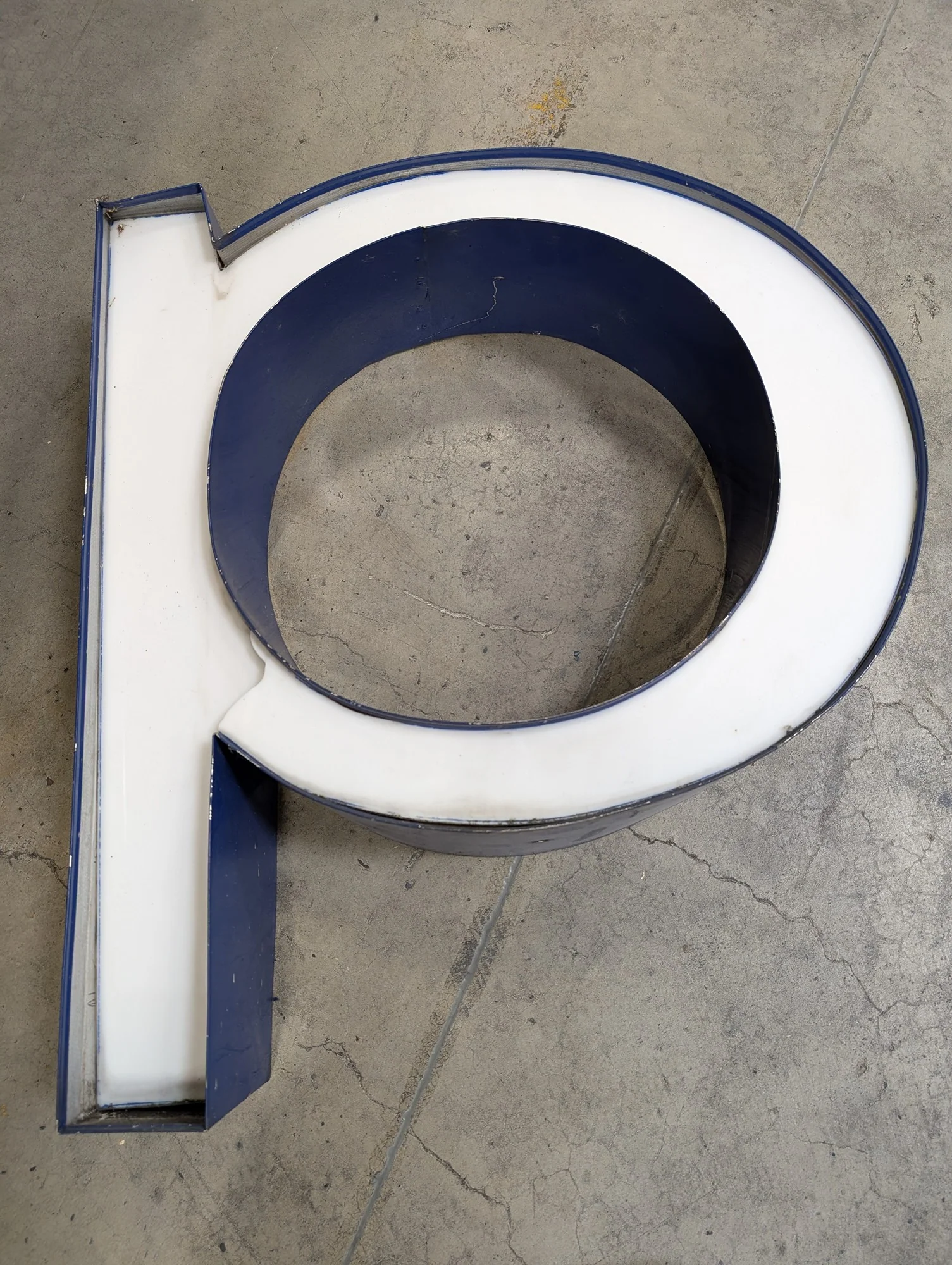 Vintage Industrial Channel Letter P Sign - Image 4