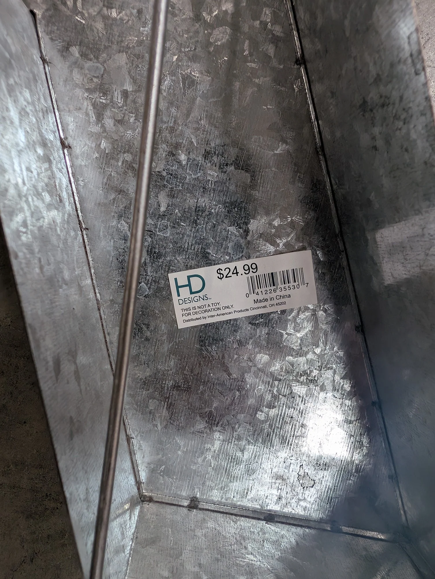 HD Designs Galvanized Metal Letter X Wall Decor - Image 2